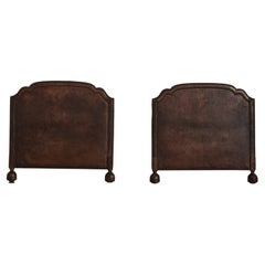 Antique Pair of Leather Headboards
