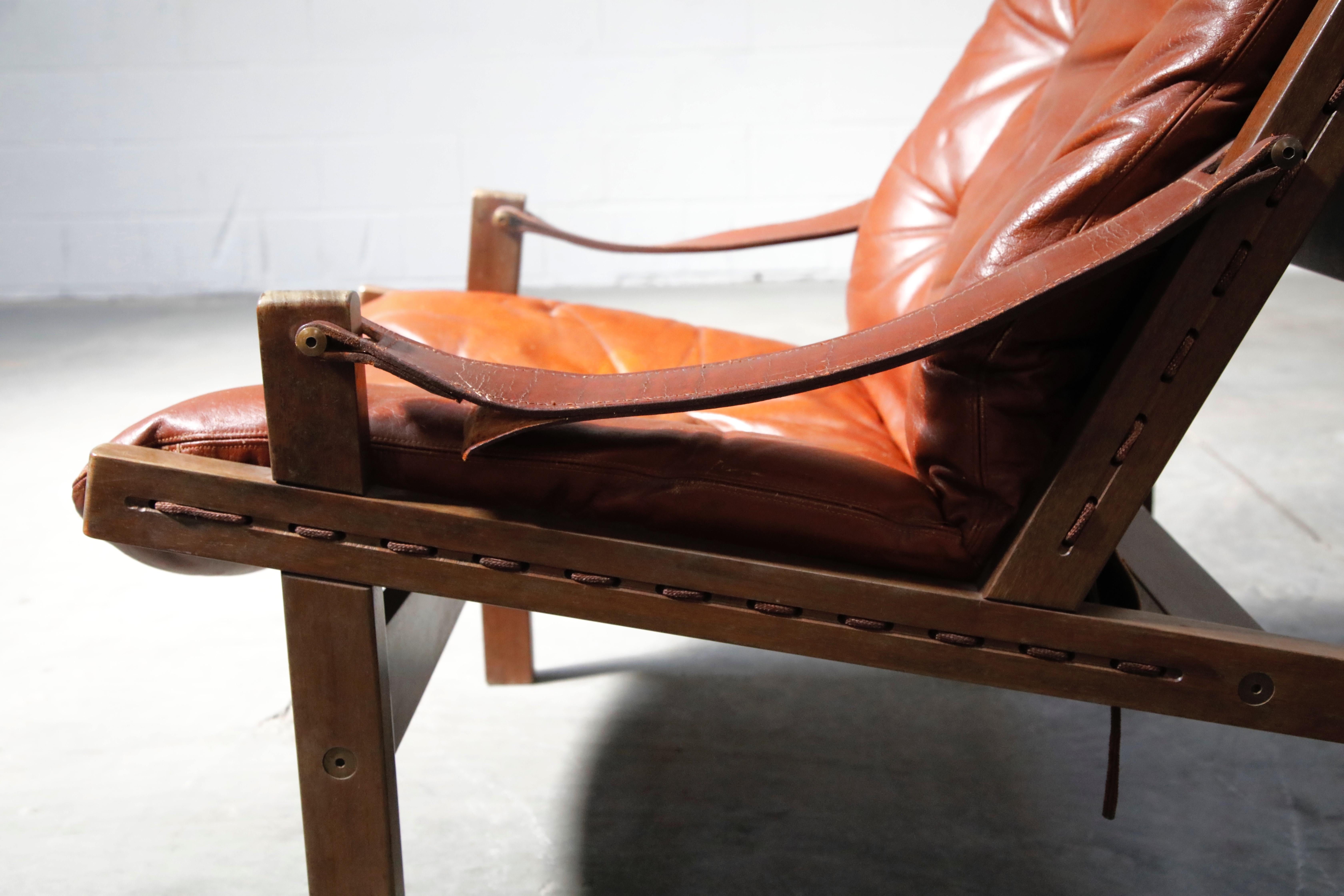 Pair of Leather 'Hunter' Safari Chairs by Torbjørn Afdal for Bruksbo, 1960s 5