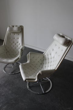 Paire de chaises Jetson en cuir par Bruno Mathsson pour Dux, 1970