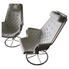 Paire de chaises Jetson en cuir par Bruno Mathsson pour Dux, 1970