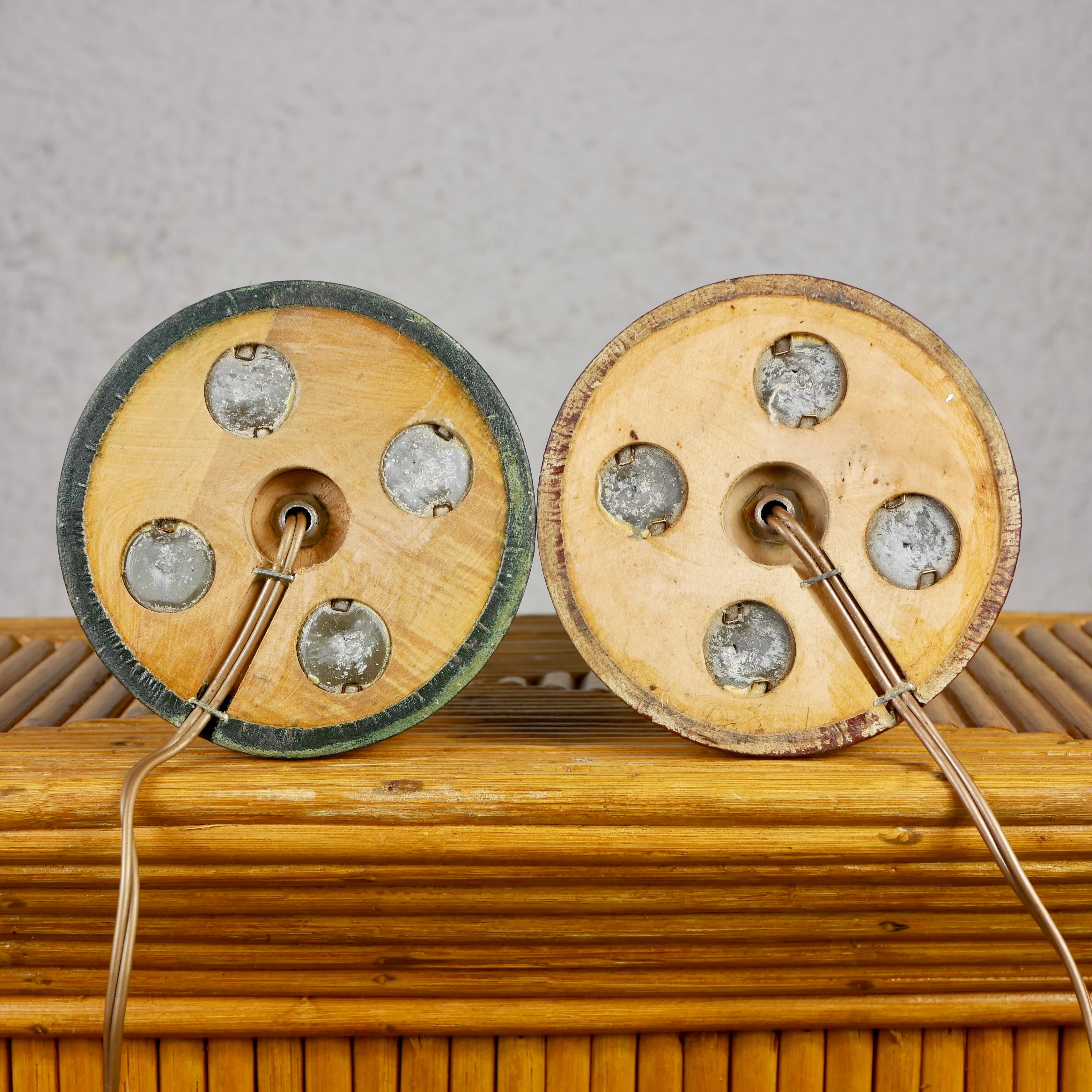 Pair of leather lamp bases in the style of Jacques Adnet, France, 1940-1950 For Sale 11