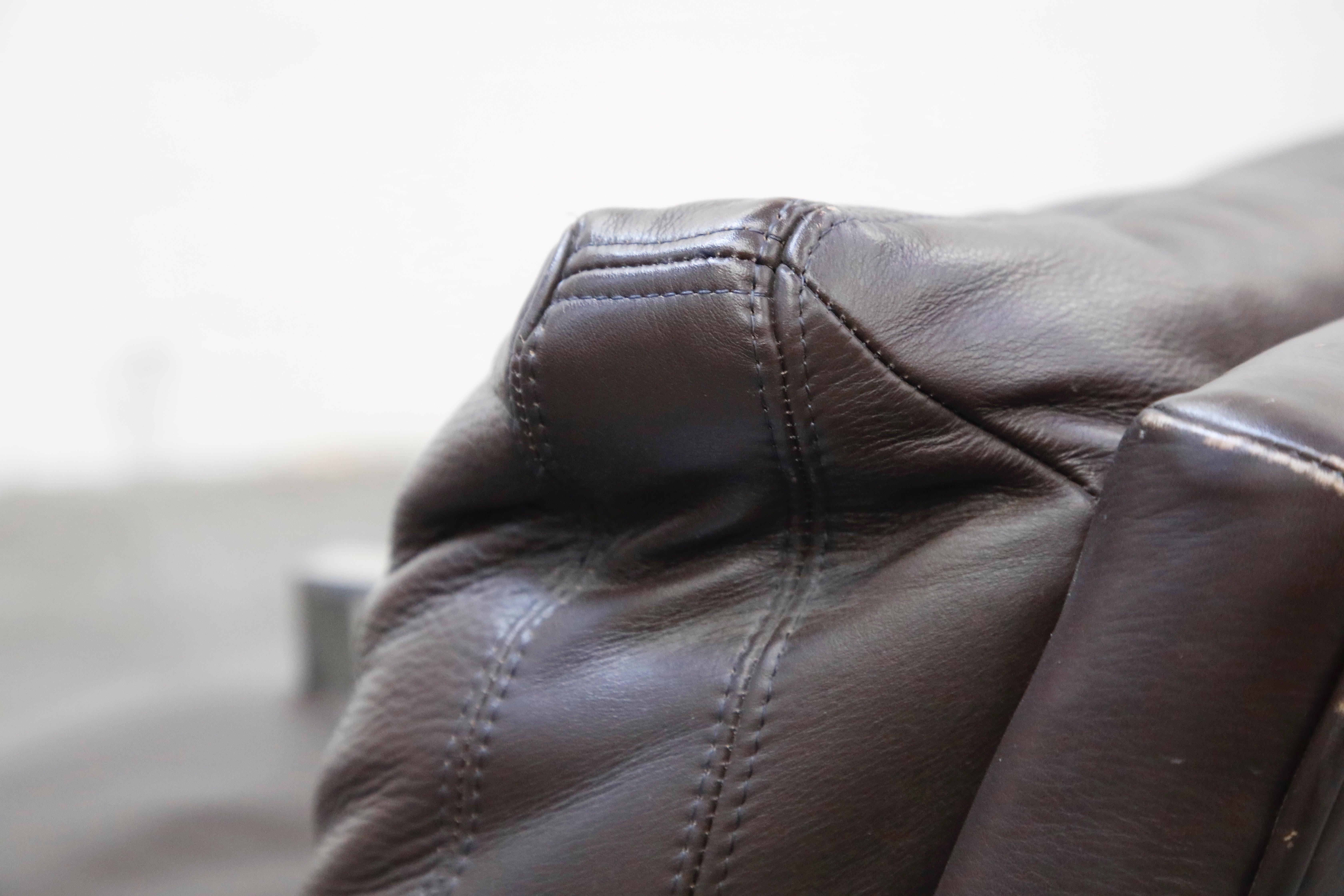 Pair of Leather Lounge Armchairs by Milo Baughman for Thayer Coggin, Signed 4