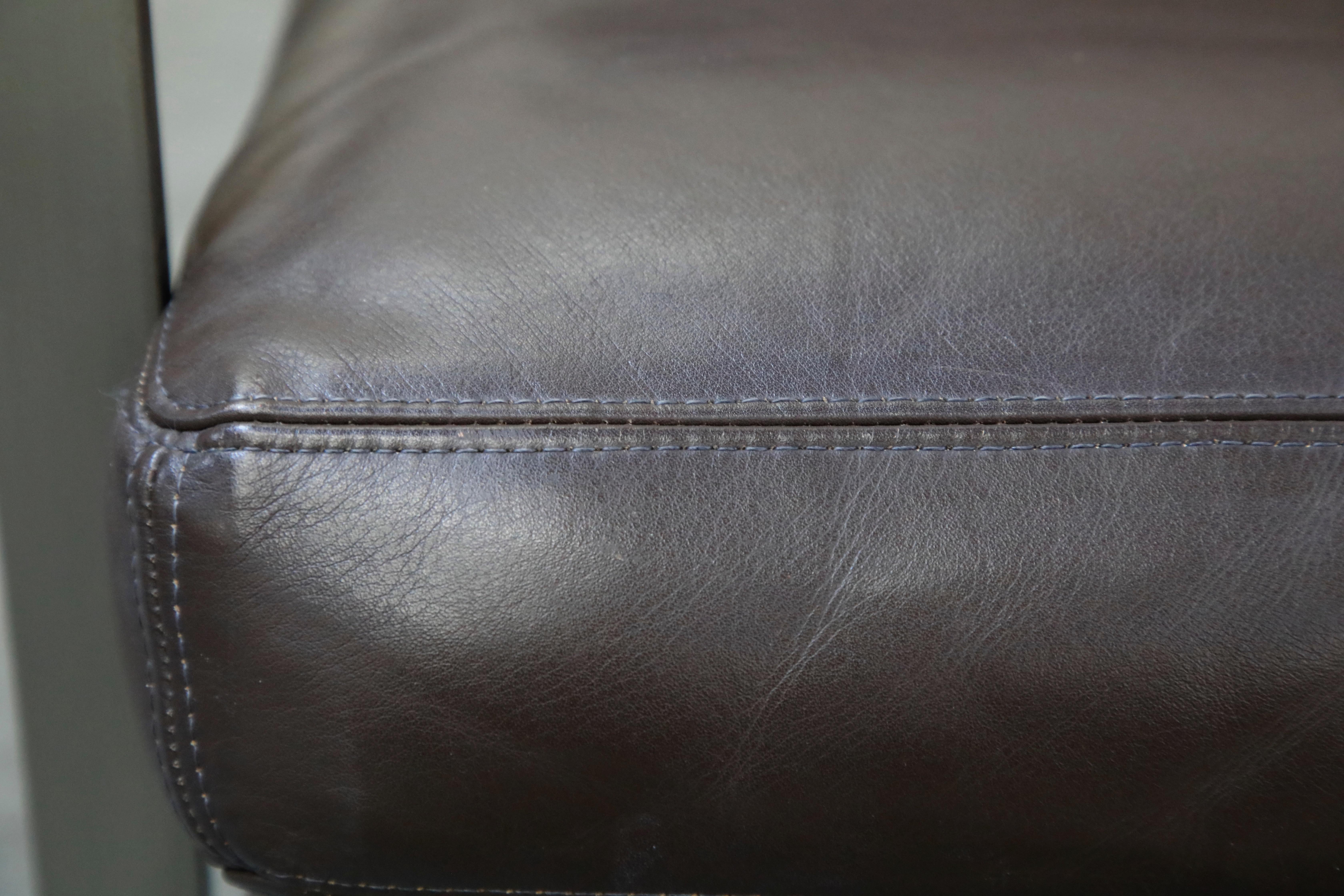 Pair of Leather Lounge Armchairs by Milo Baughman for Thayer Coggin, Signed 7