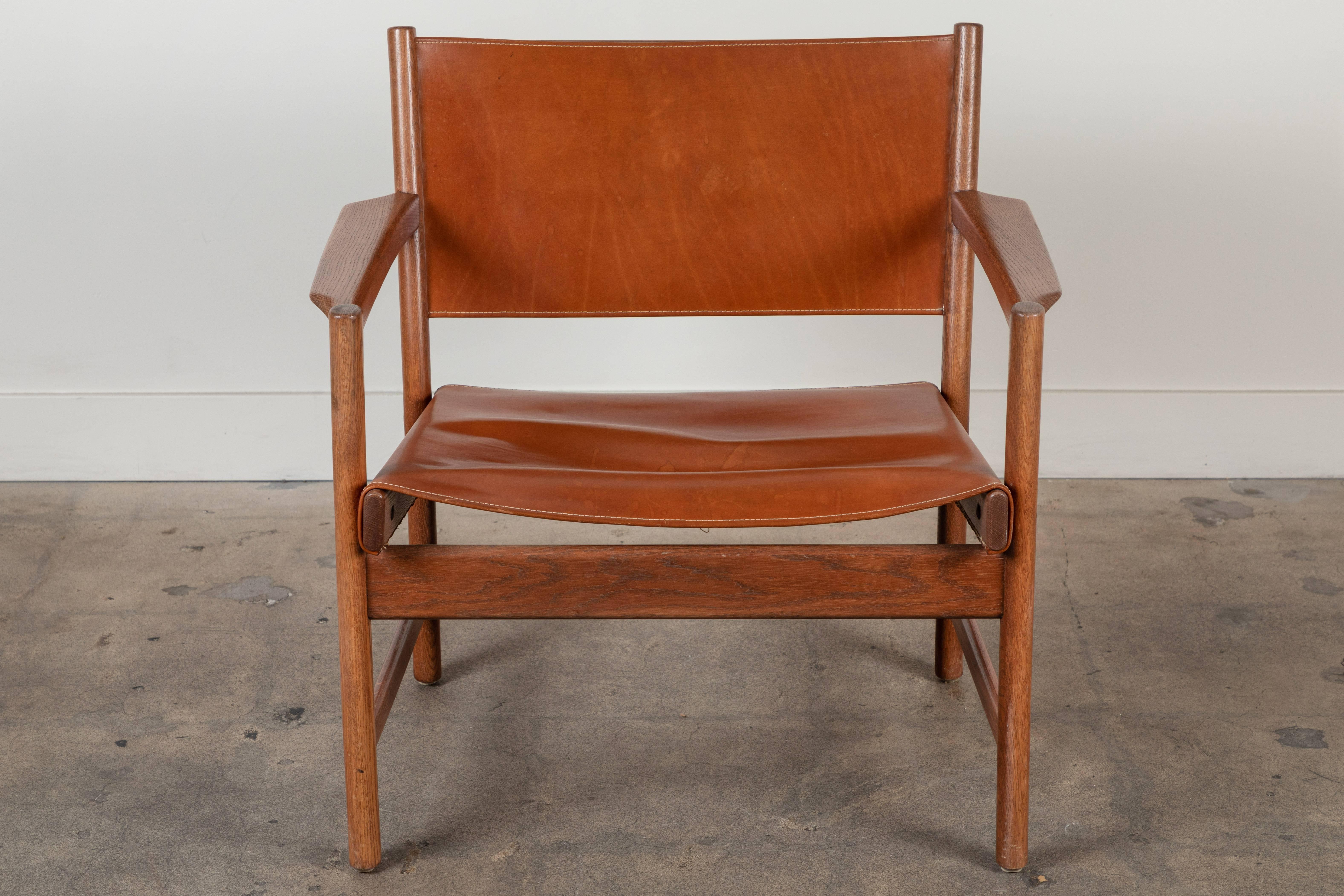 Pair of Leather Lounge Chairs Attributed to Gunnar Myrstrand 4
