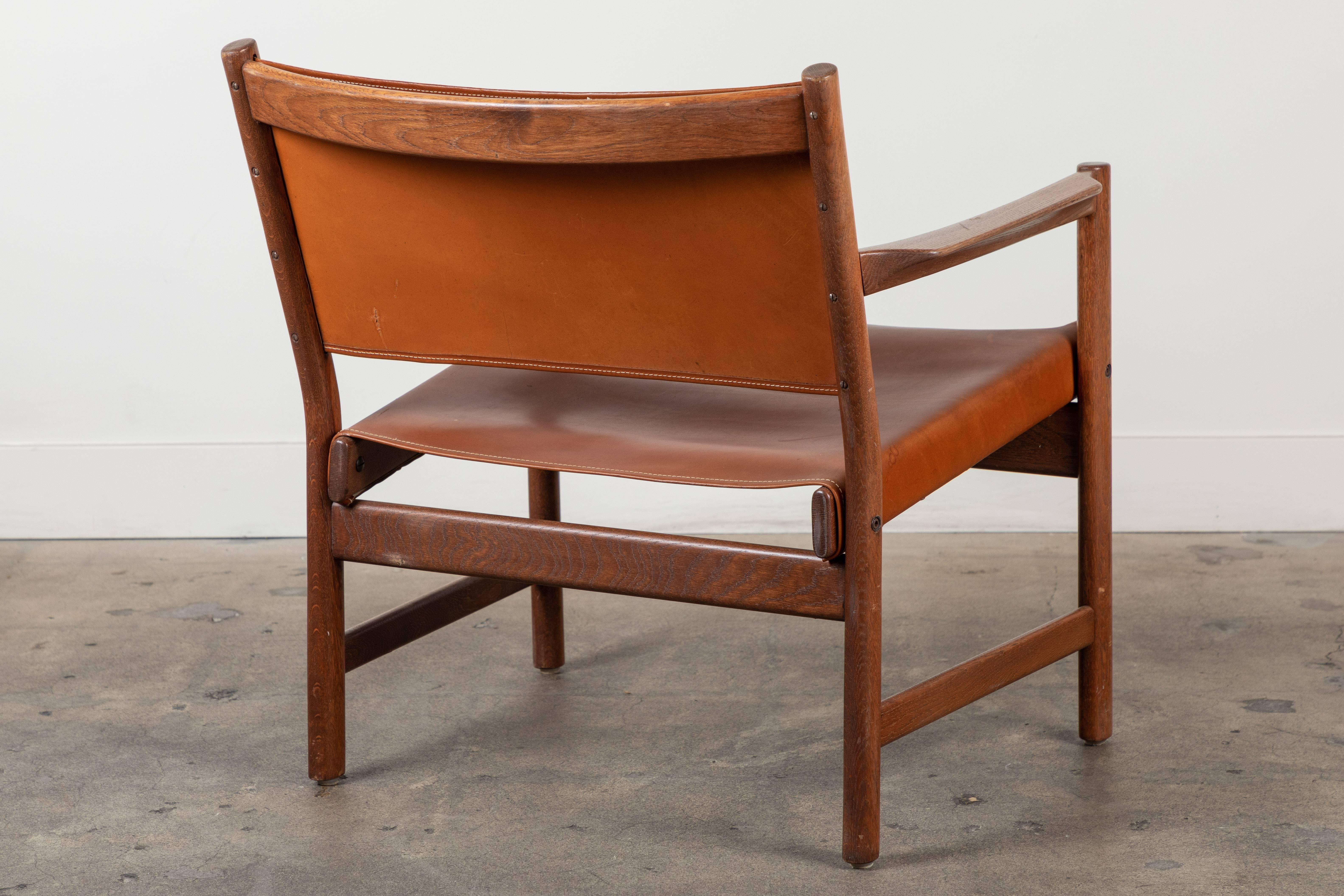 Pair of Leather Lounge Chairs Attributed to Gunnar Myrstrand 1