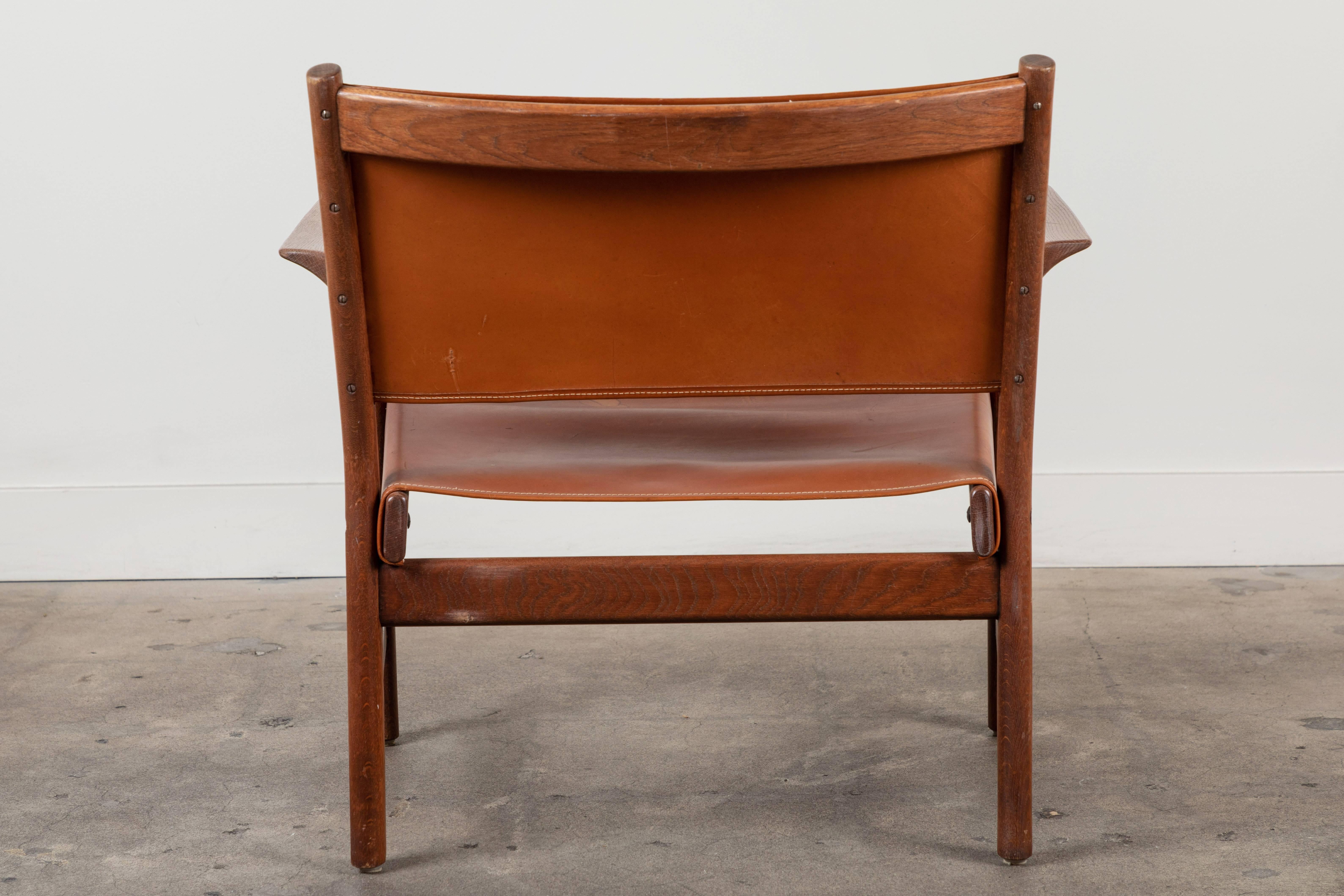 Pair of Leather Lounge Chairs Attributed to Gunnar Myrstrand 2