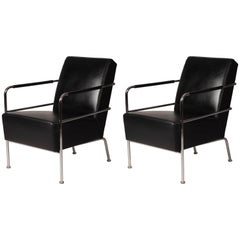 Pair of Leather Lounge Chairs by Gunilla Allard