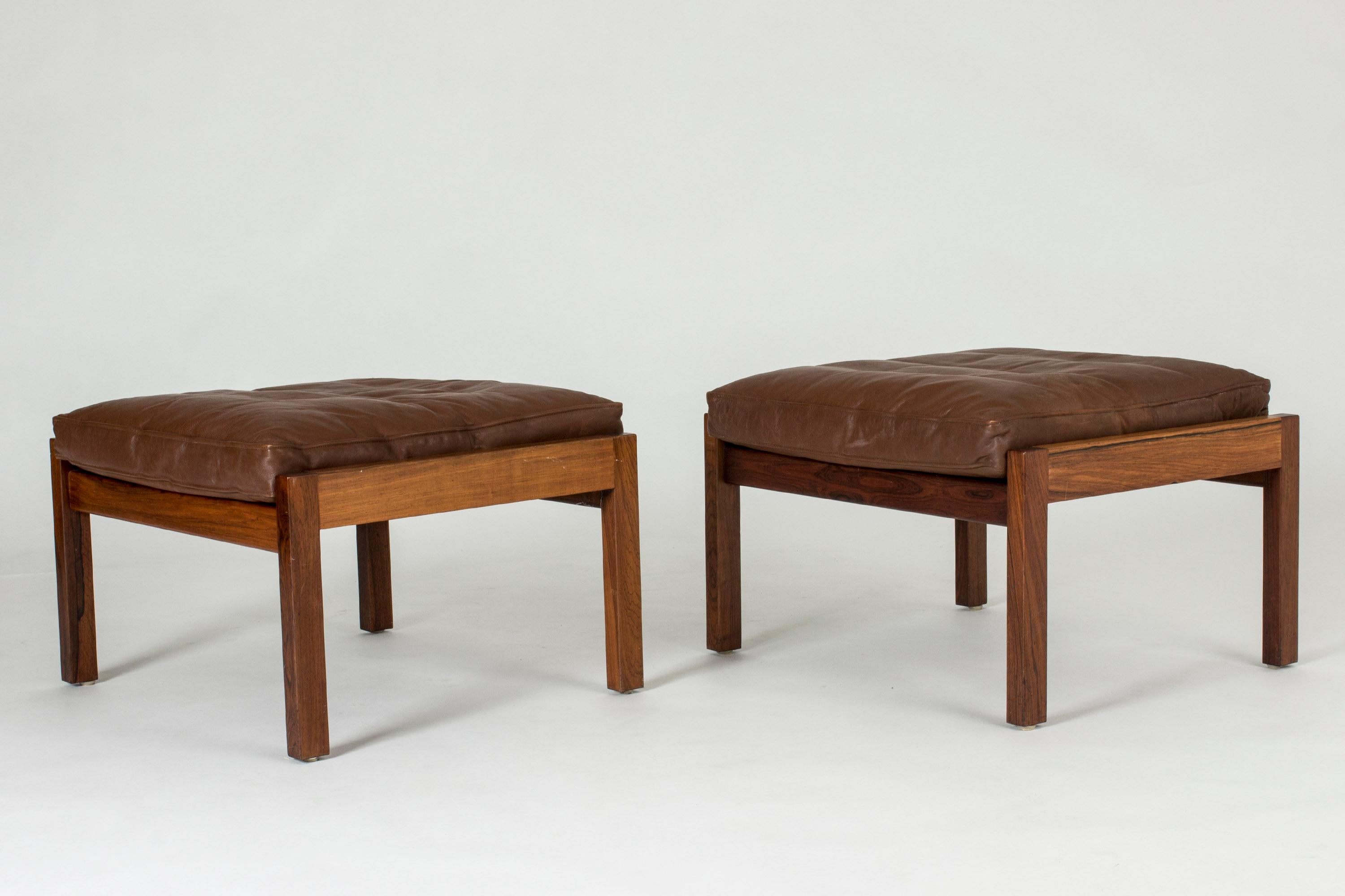Pair of Leather Lounge Chairs by Hans J. Wegner for AP Stolen 4