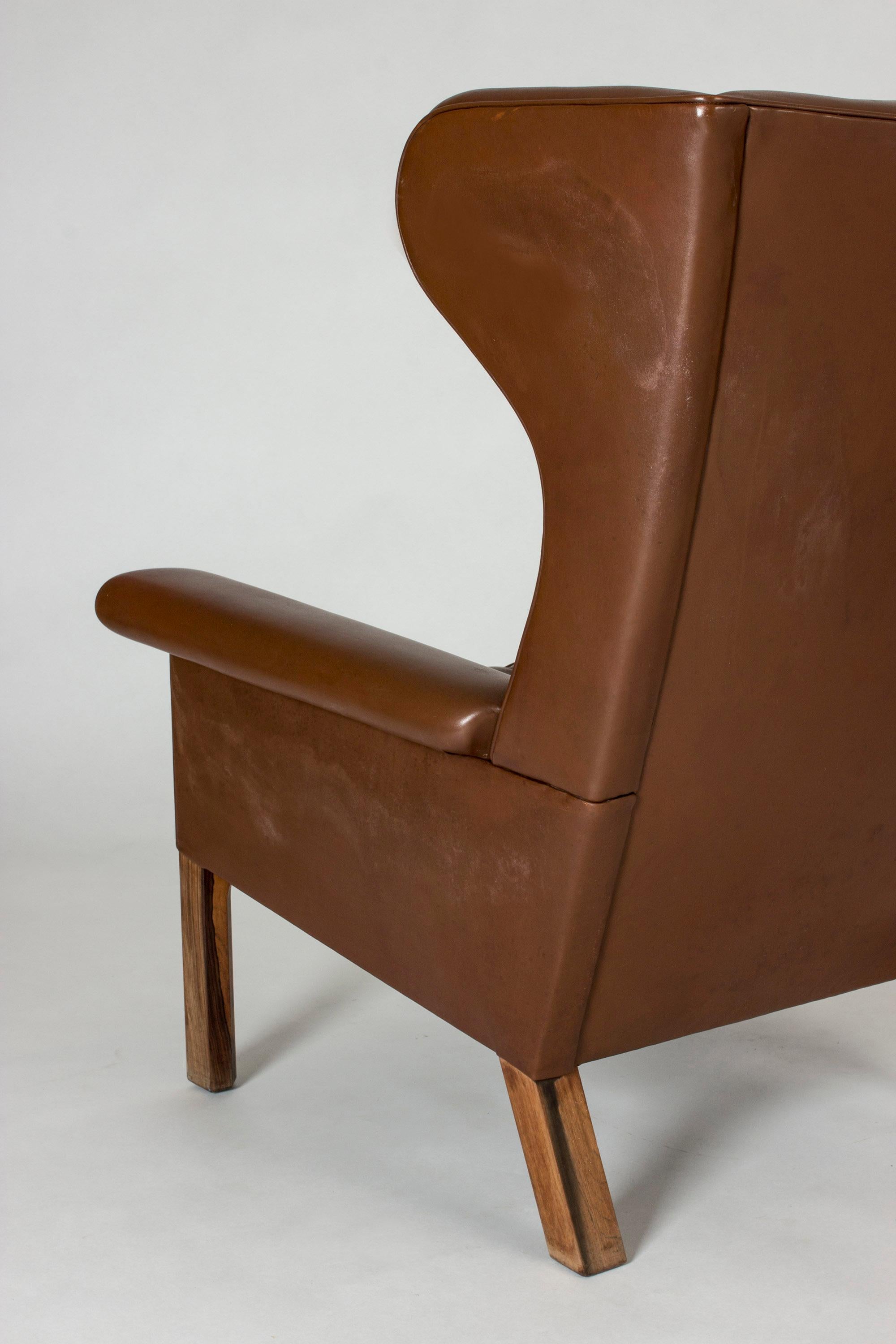 Pair of Leather Lounge Chairs by Hans J. Wegner for AP Stolen 2
