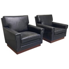 Pair of Leather Lounge Chairs by Jørgen Ryesberg for Ryesberg Møbler