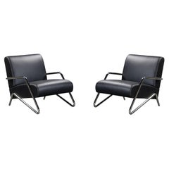 Paar Lounge-Sessel aus Leder