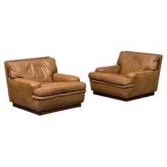 Pair of Leather Lounge Chairs Model Mexico by Arne Norell 