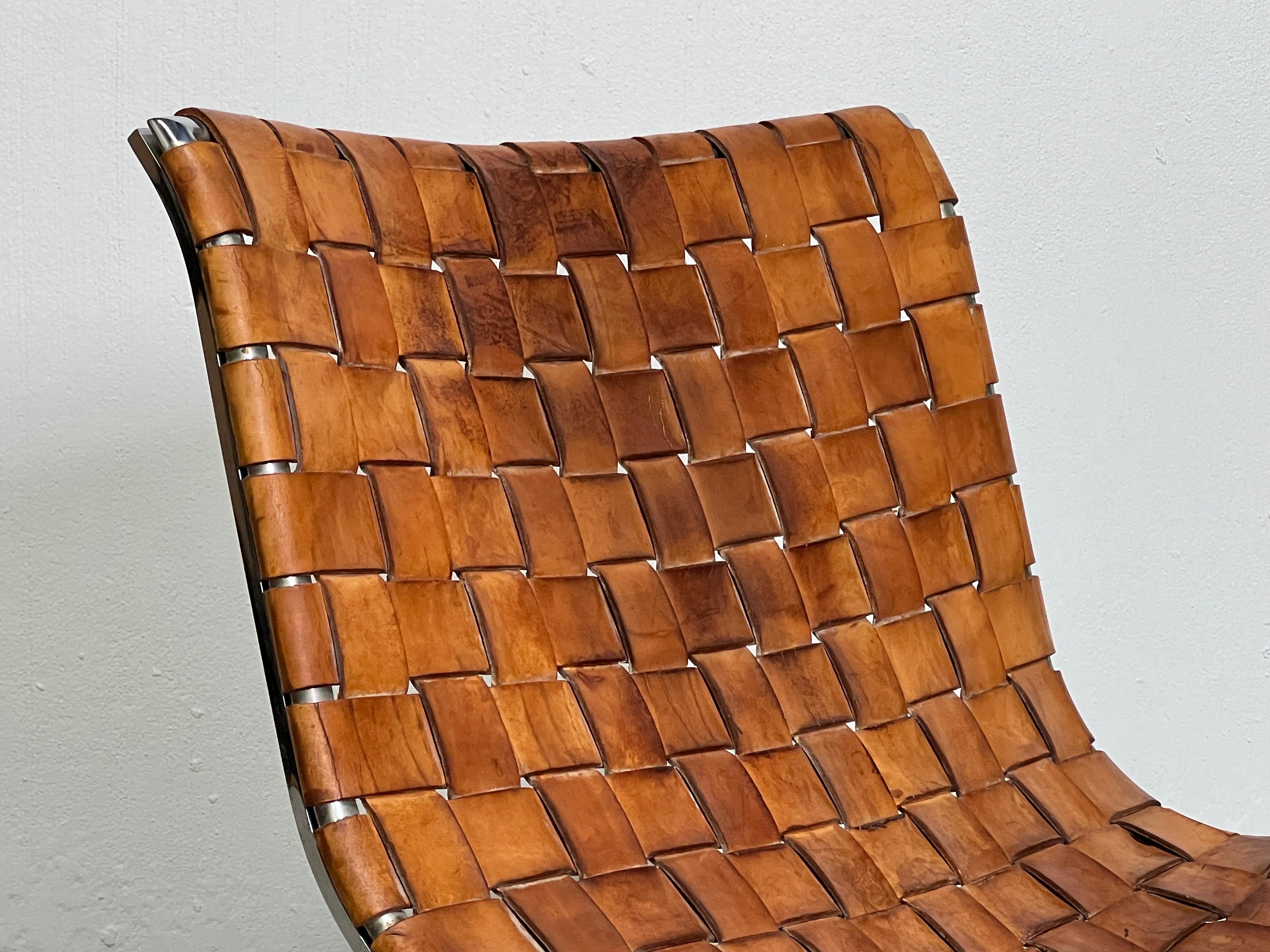 Pair of Leather 'Luar' Lounge Chairs by Ross Littell  2