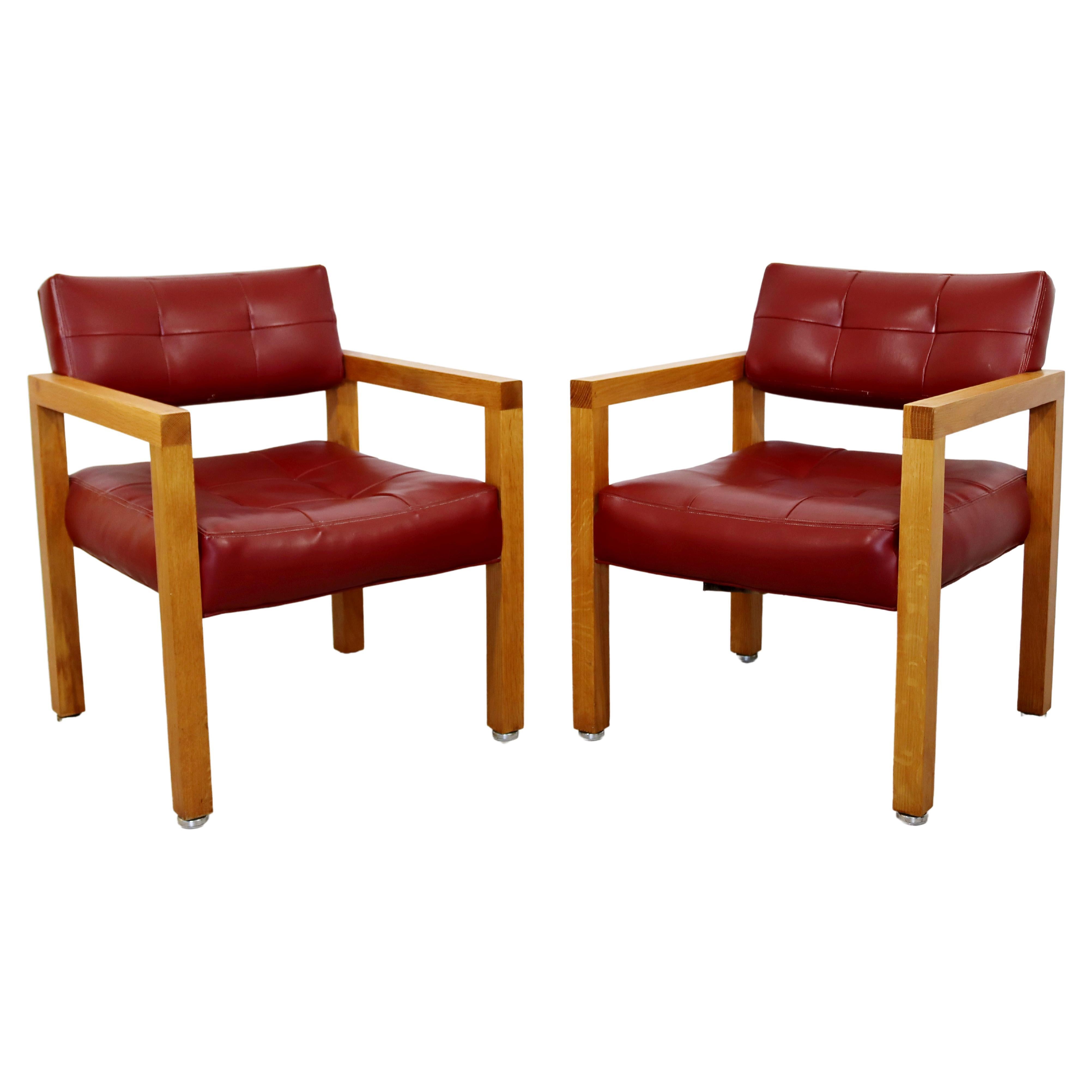 Pair of Leather Mid-Century Modern Milo Baughman for Thayer Coggin Chairs