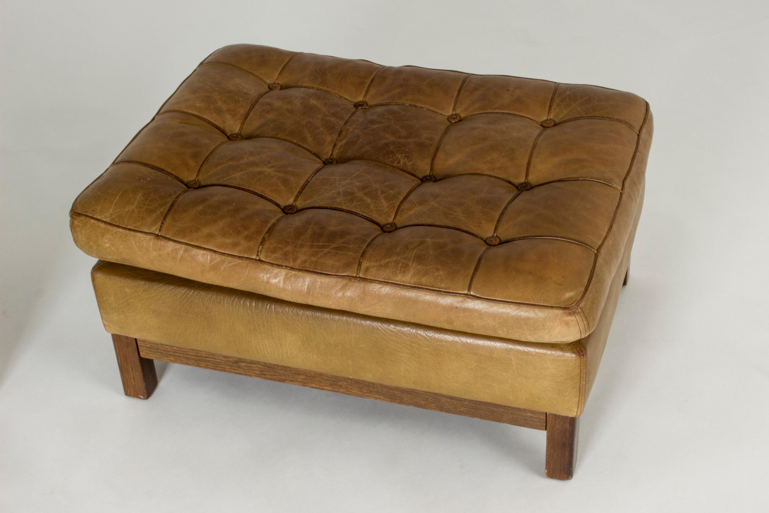 Mid-20th Century Pair of Leather Ottomans by Arne Norell