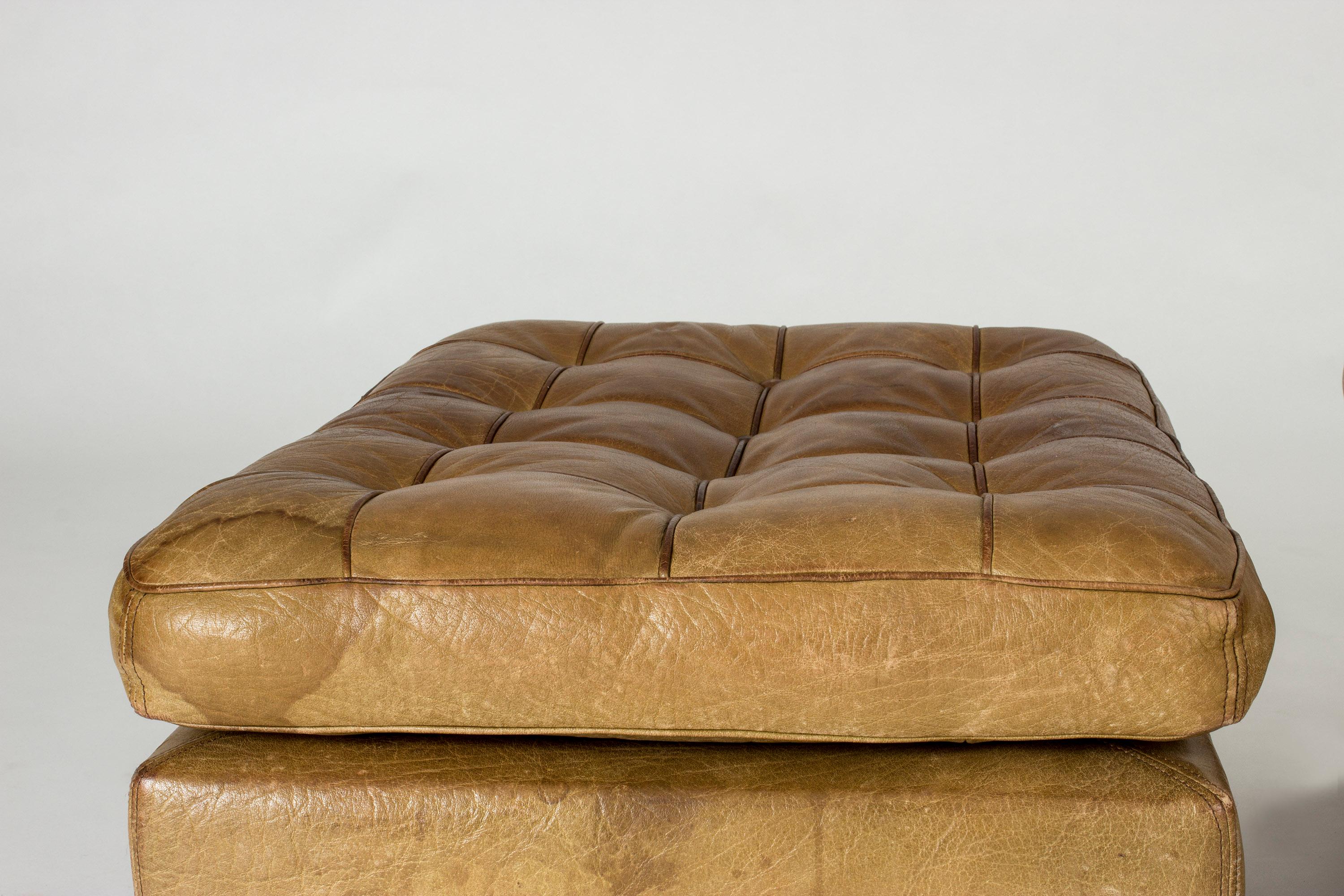 Pair of Leather Ottomans by Arne Norell 1