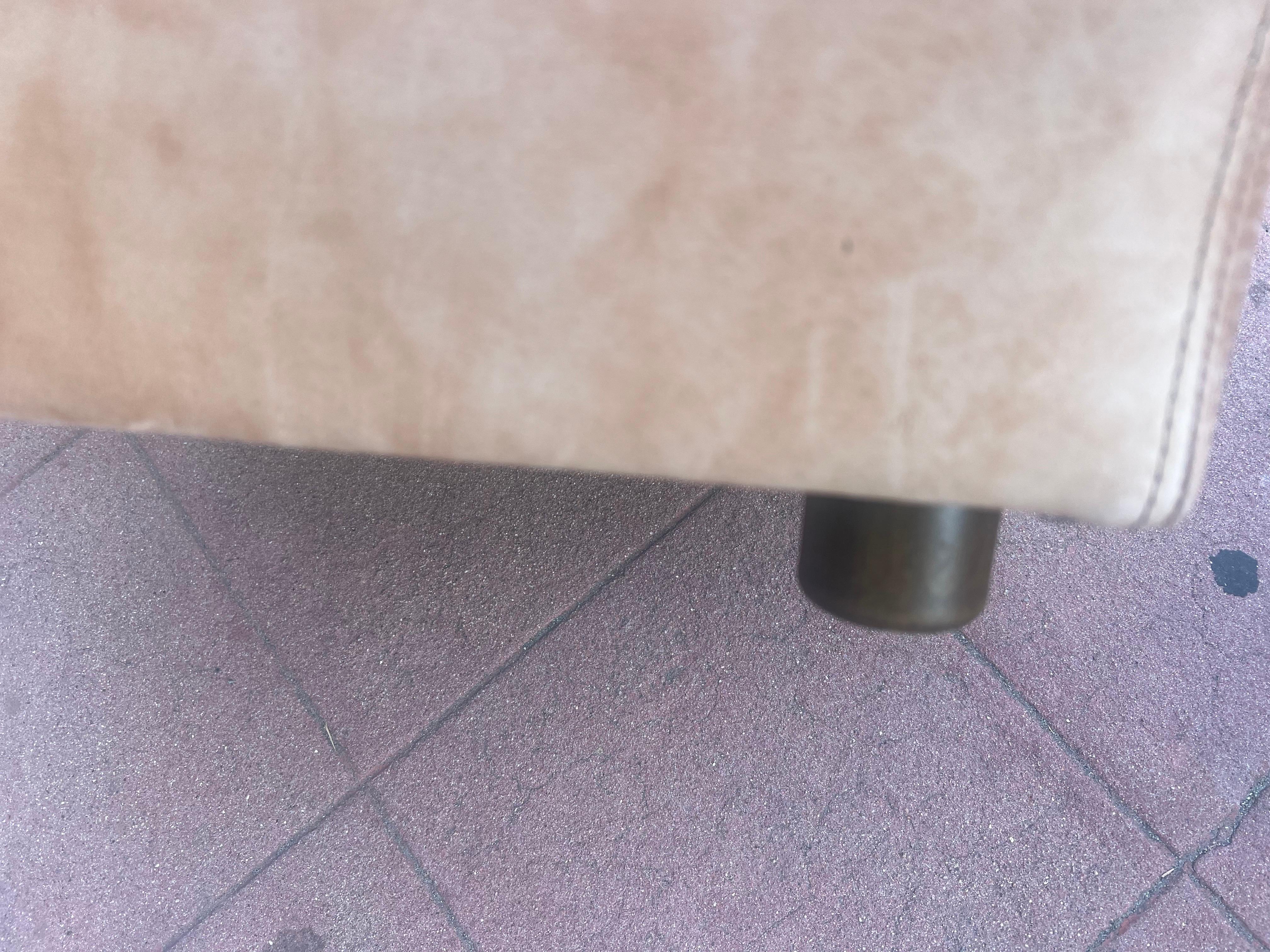 Pair of Leather Ottomans Postmodern Ralph Lauren Style In Good Condition In San Diego, CA