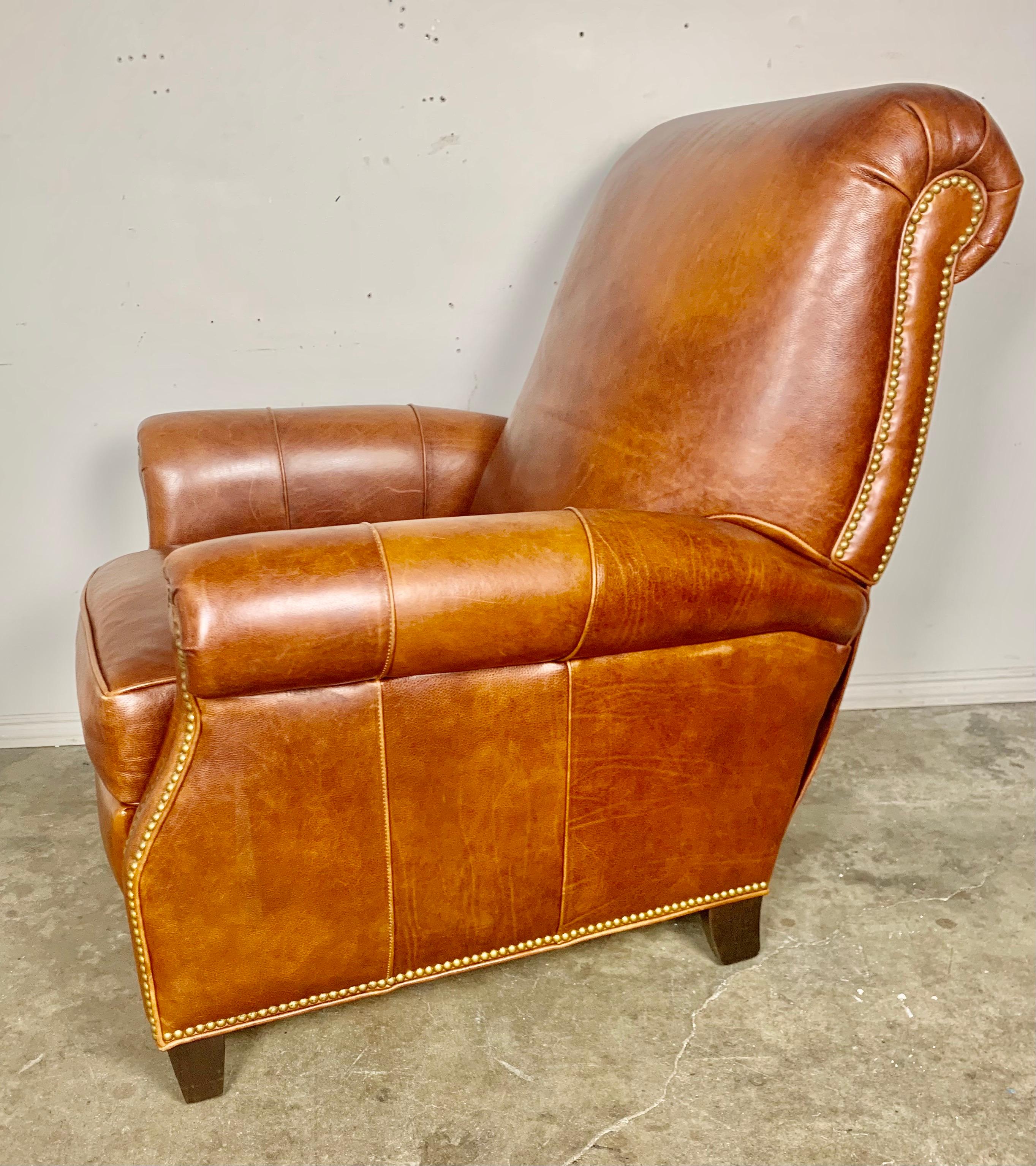 Pair of Leather Recliner Armchairs, 20th Century 7