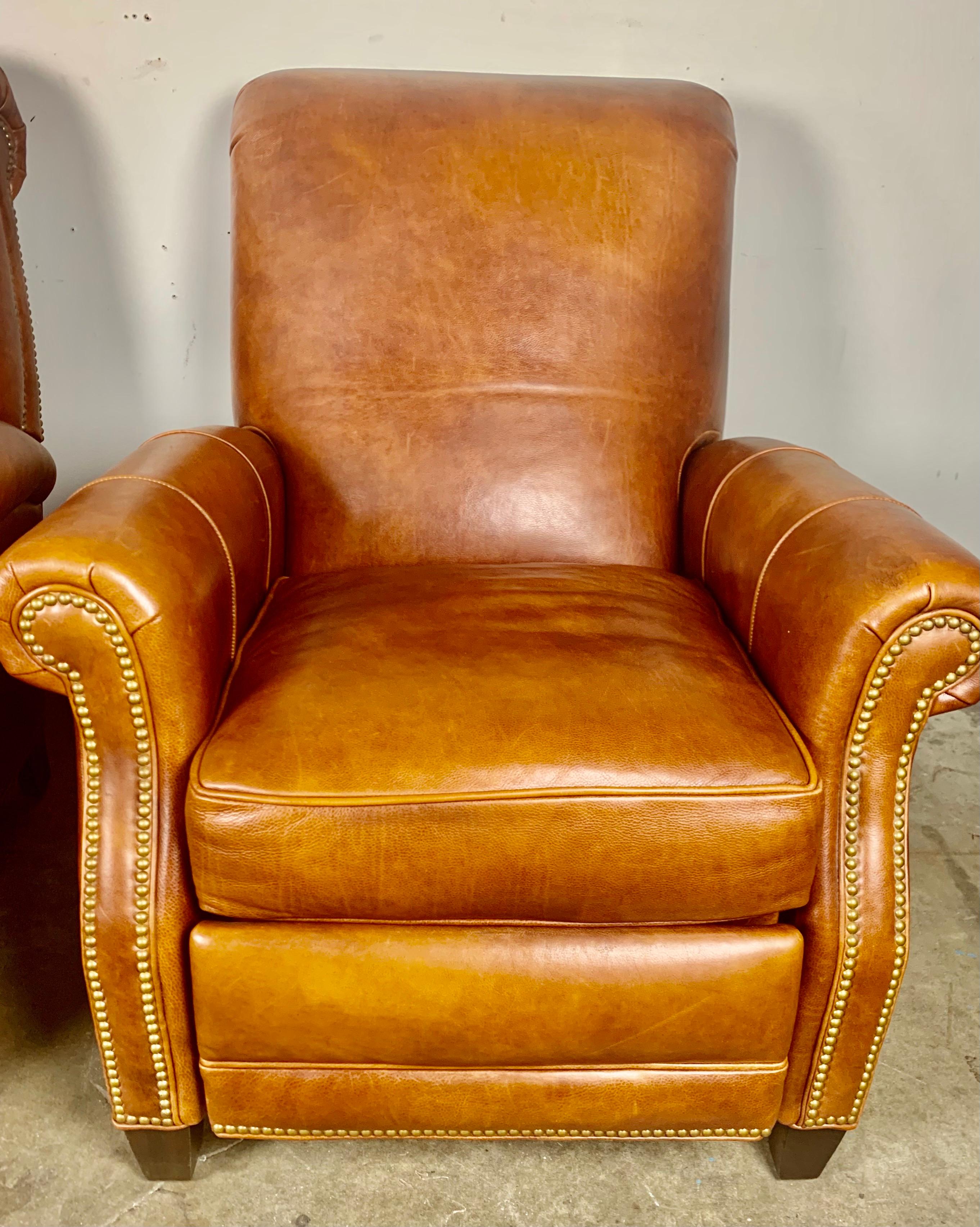 Other Pair of Leather Recliner Armchairs, 20th Century
