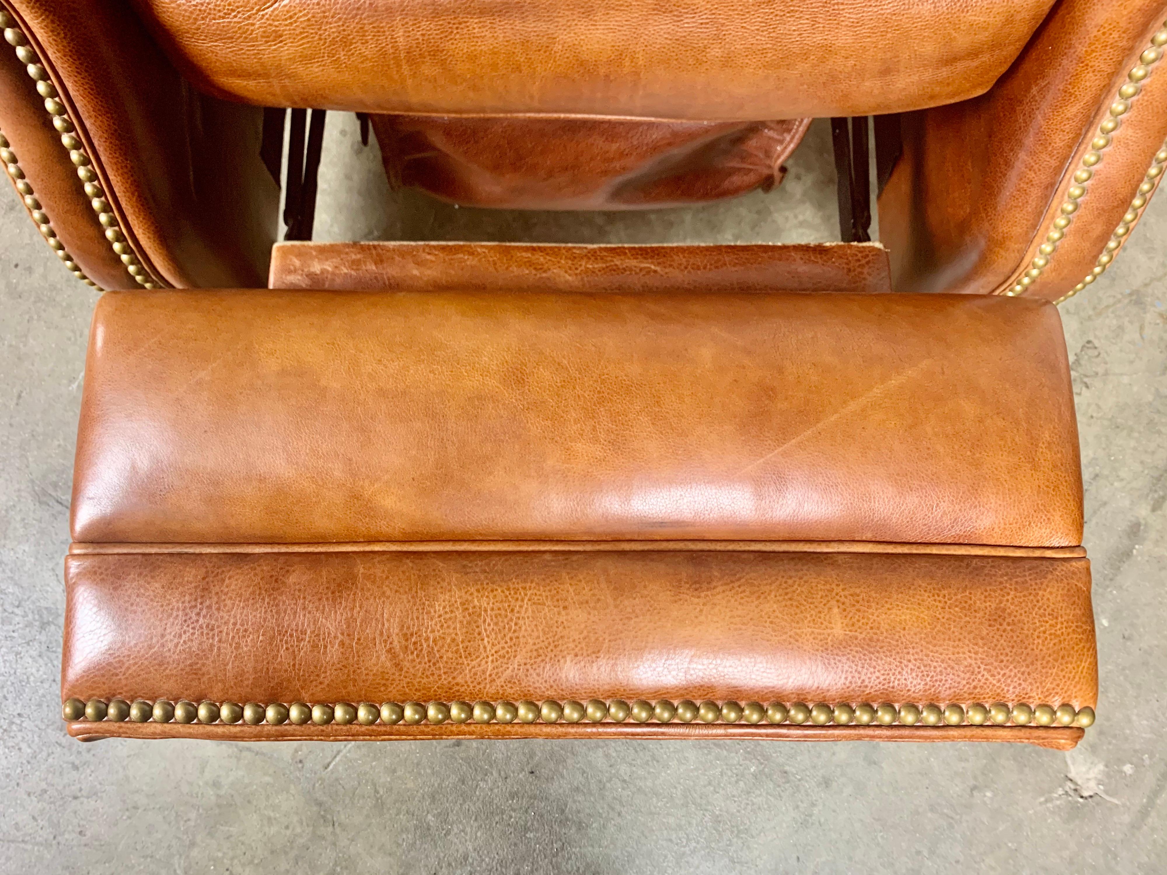 Pair of Leather Recliner Armchairs, 20th Century 1