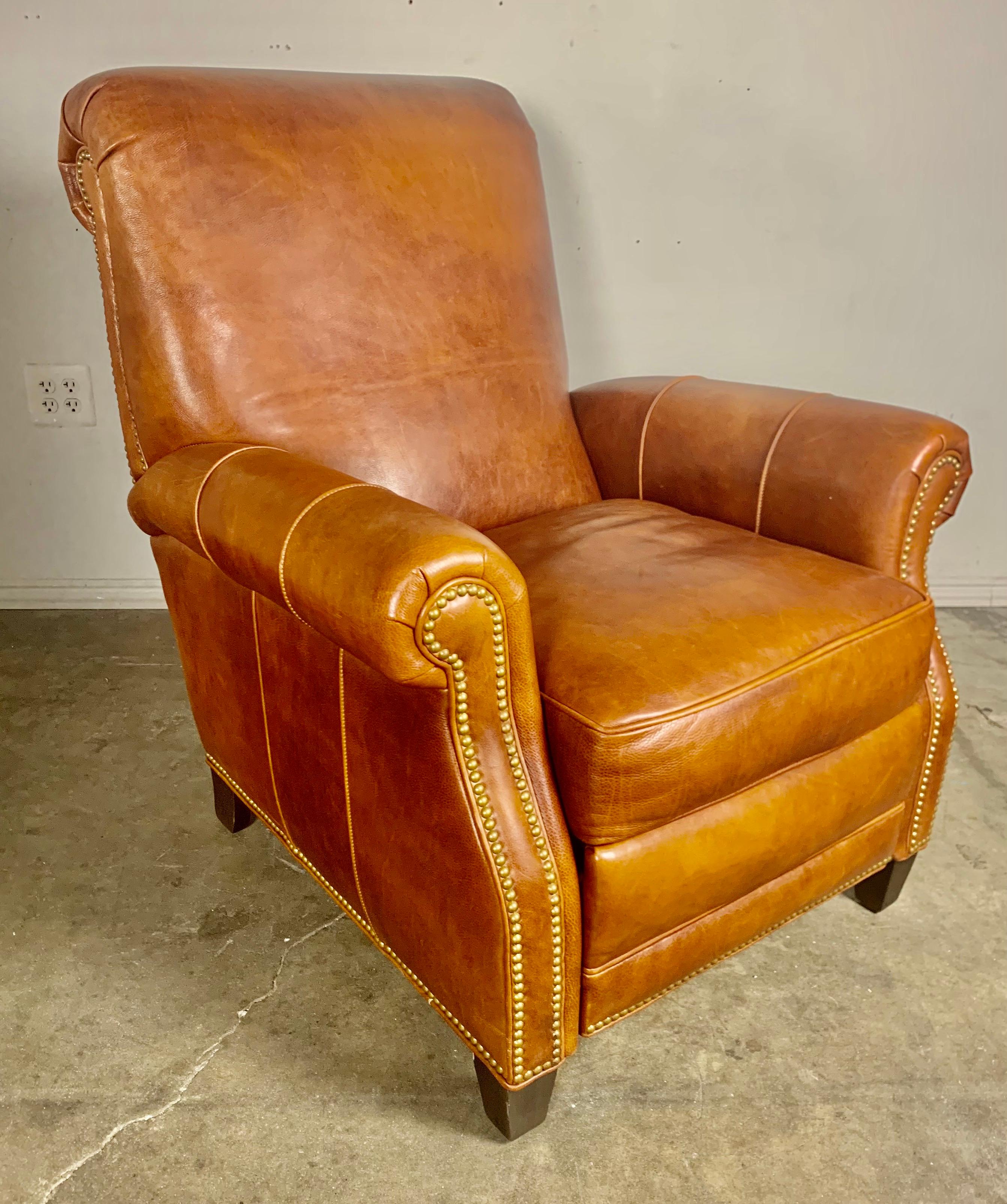 Pair of Leather Recliner Armchairs, 20th Century 3