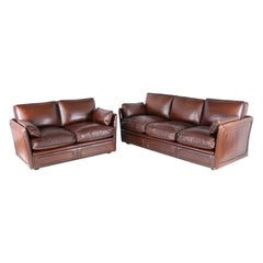Pair of leather Roche Bobois sofas