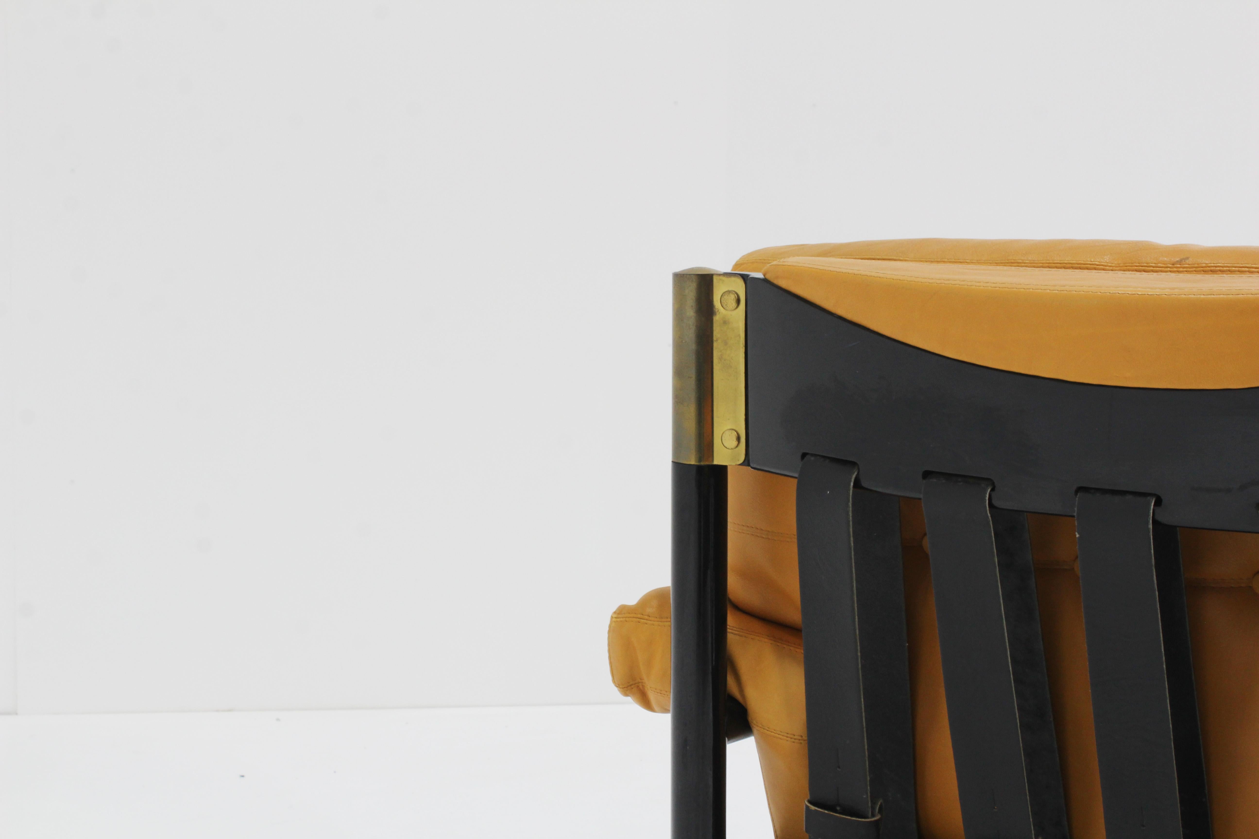 Pair of Leather Sella Armchairs by Carlo de Carli for Sormani, Italy, 1960s 5