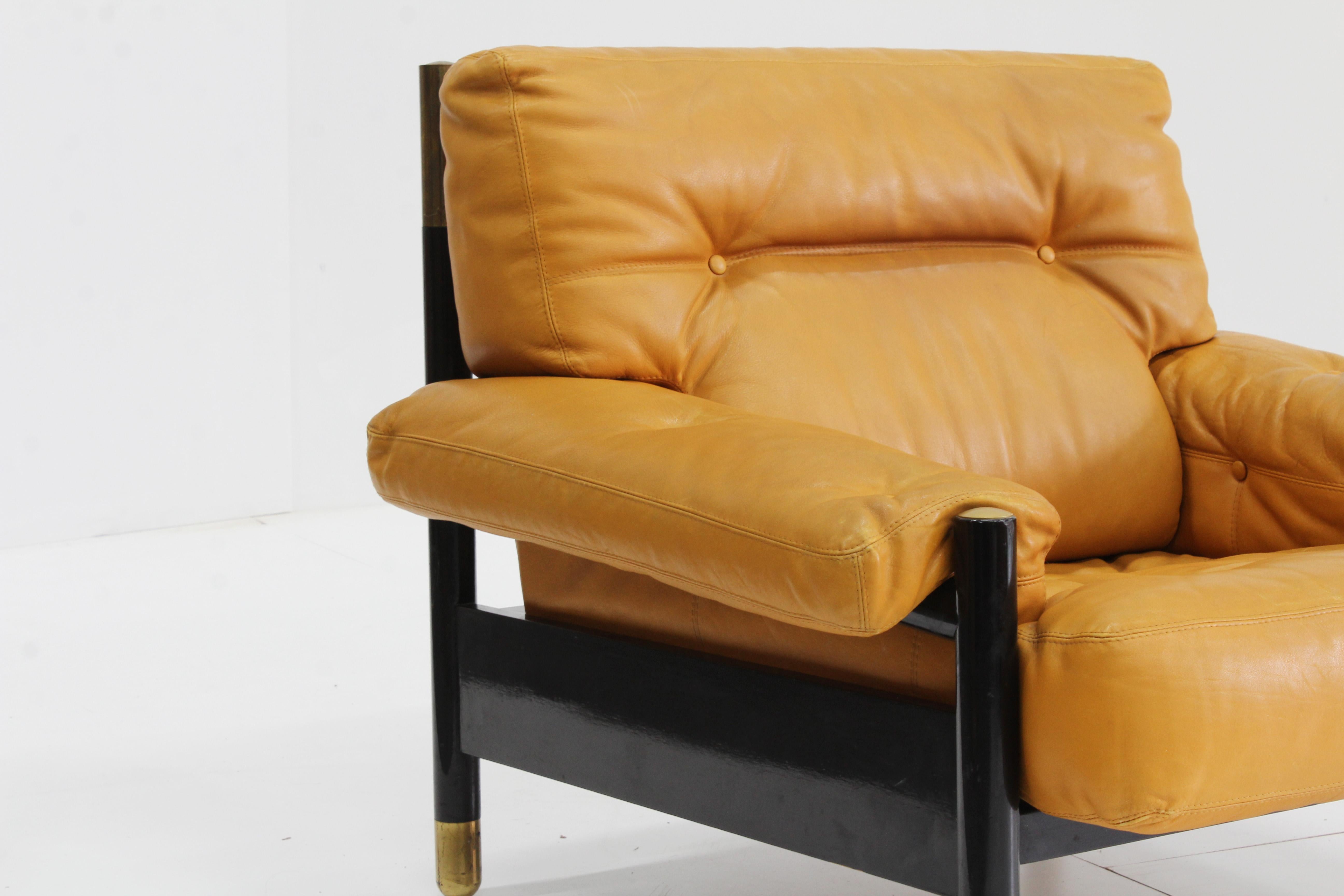 Pair of Leather Sella Armchairs by Carlo de Carli for Sormani, Italy, 1960s 8