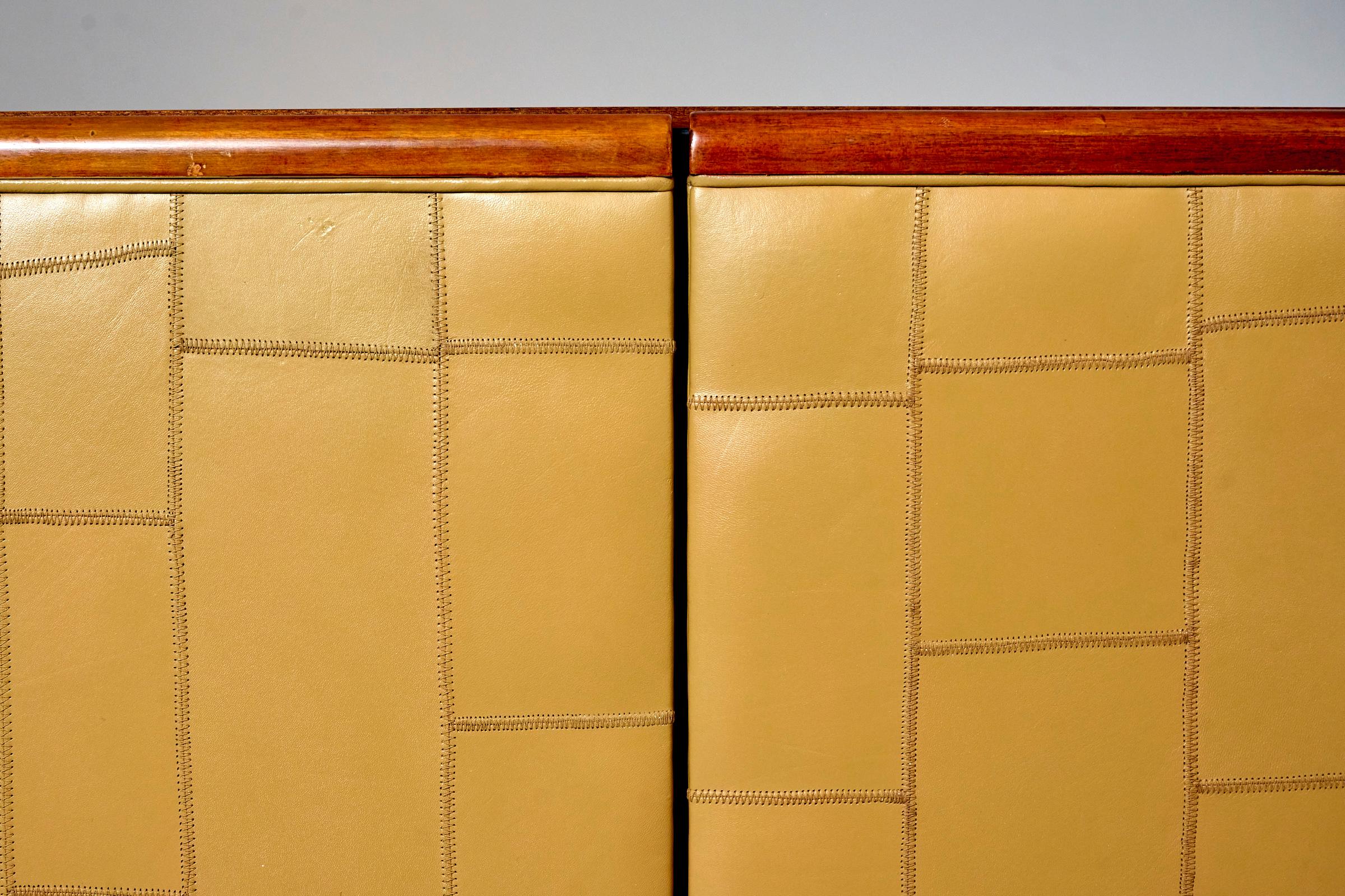 Late 20th Century Pair of Leather Sideboards For Sale