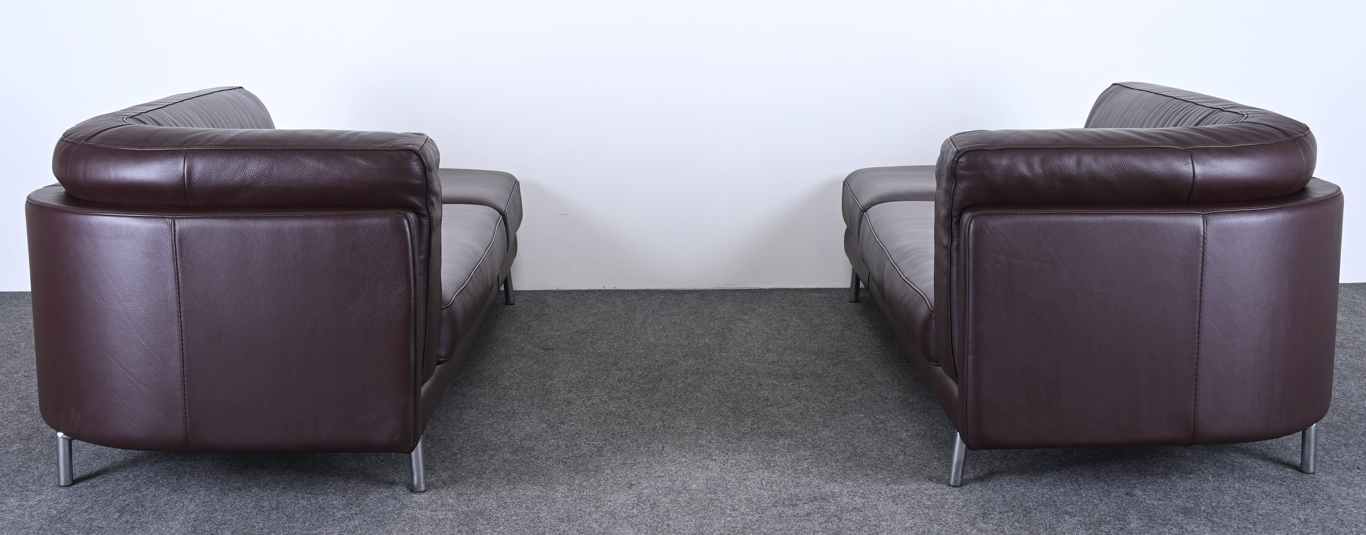 Pair of Leather Sofas by Maurice Villency, 20th Century 2