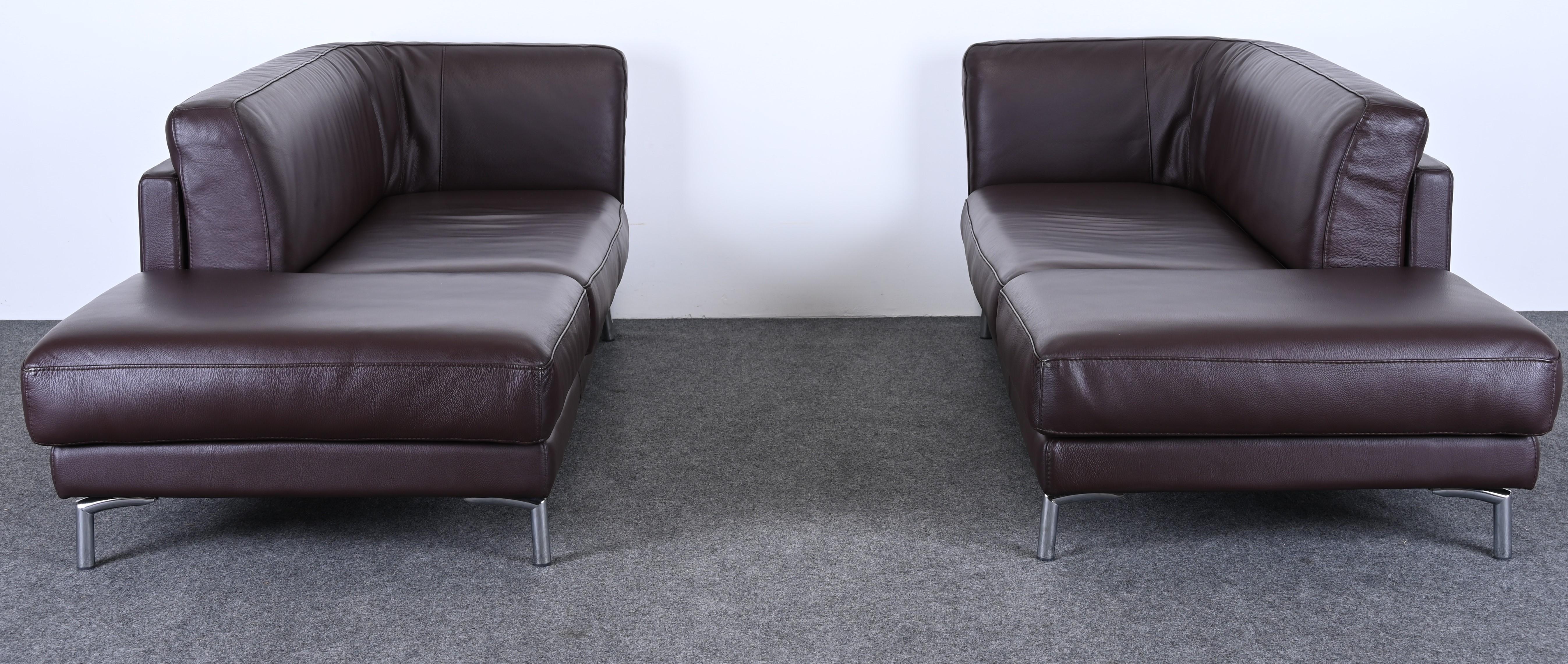 Pair of Leather Sofas by Maurice Villency, 20th Century 3