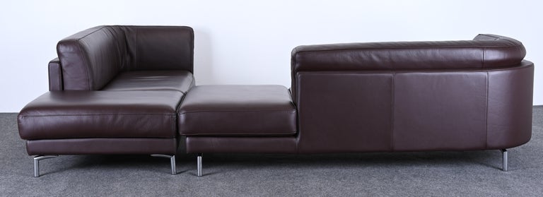 Pair of Leather Sofas by Maurice Villency, 20th Century For Sale 7