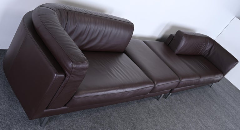 Pair of Leather Sofas by Maurice Villency, 20th Century For Sale 1