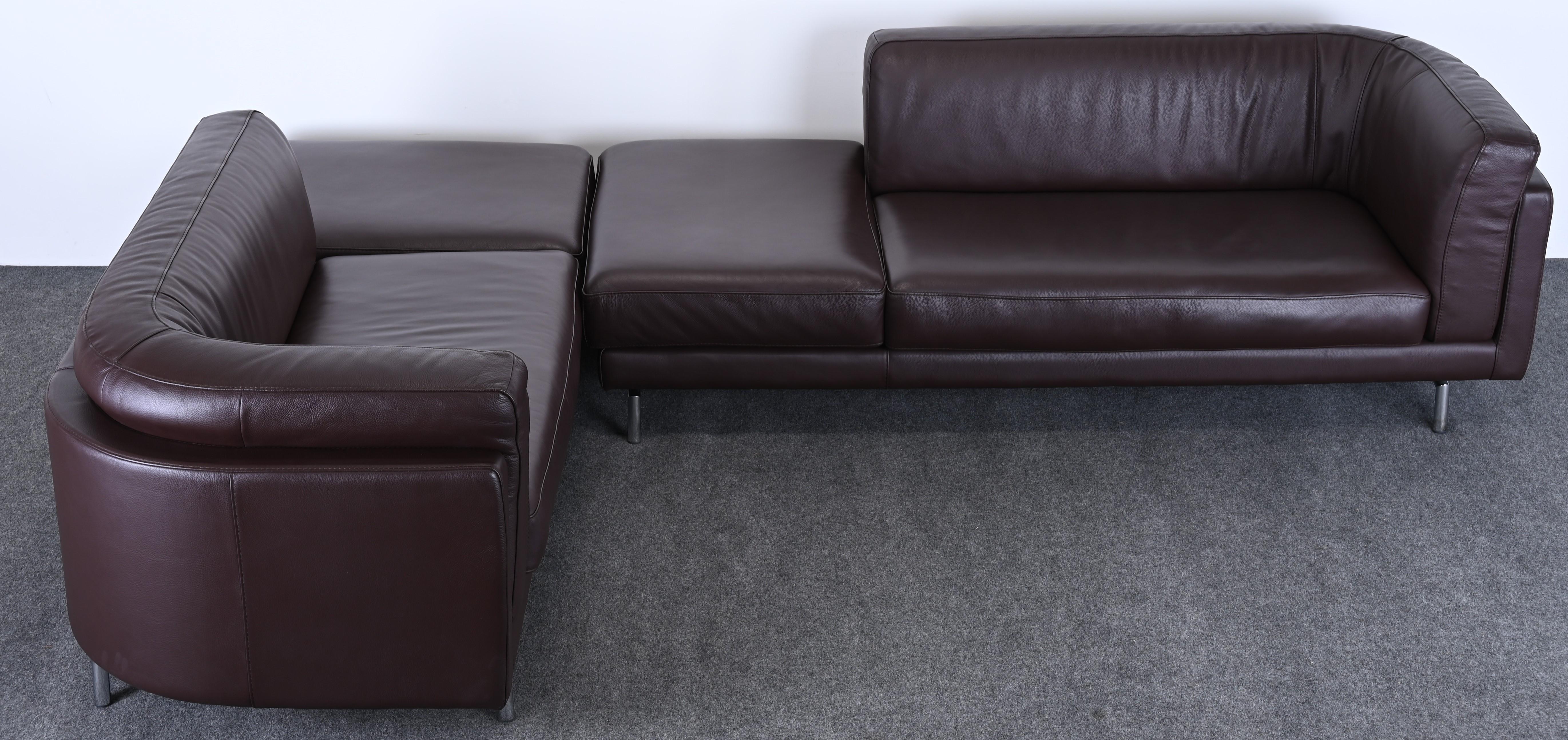 Pair of Leather Sofas by Maurice Villency, 20th Century In Good Condition In Hamburg, PA