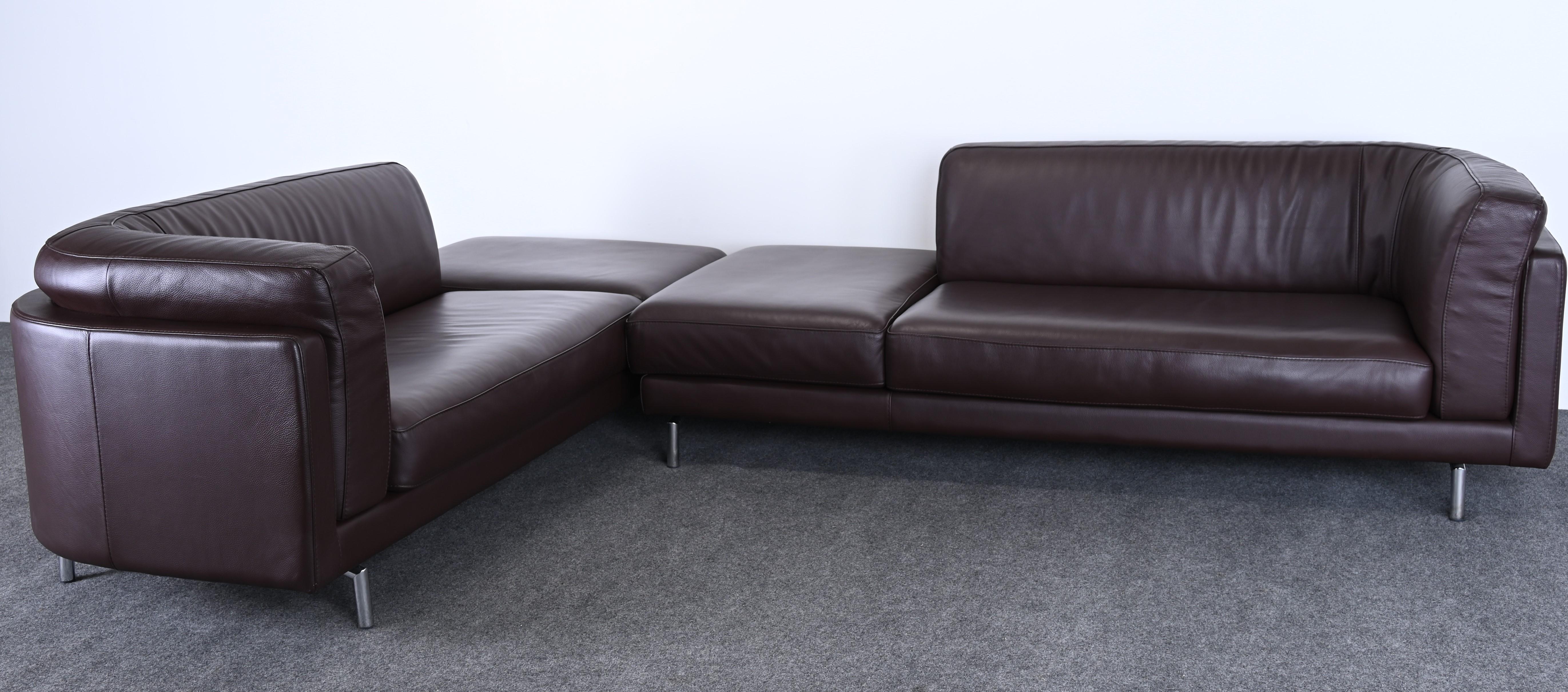Pair of Leather Sofas by Maurice Villency, 20th Century 1