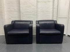 Pair of Leather 'Speed' Lounge Chairs