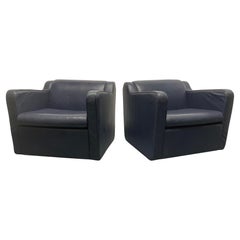 Pair of Leather 'Speed' Lounge Chairs