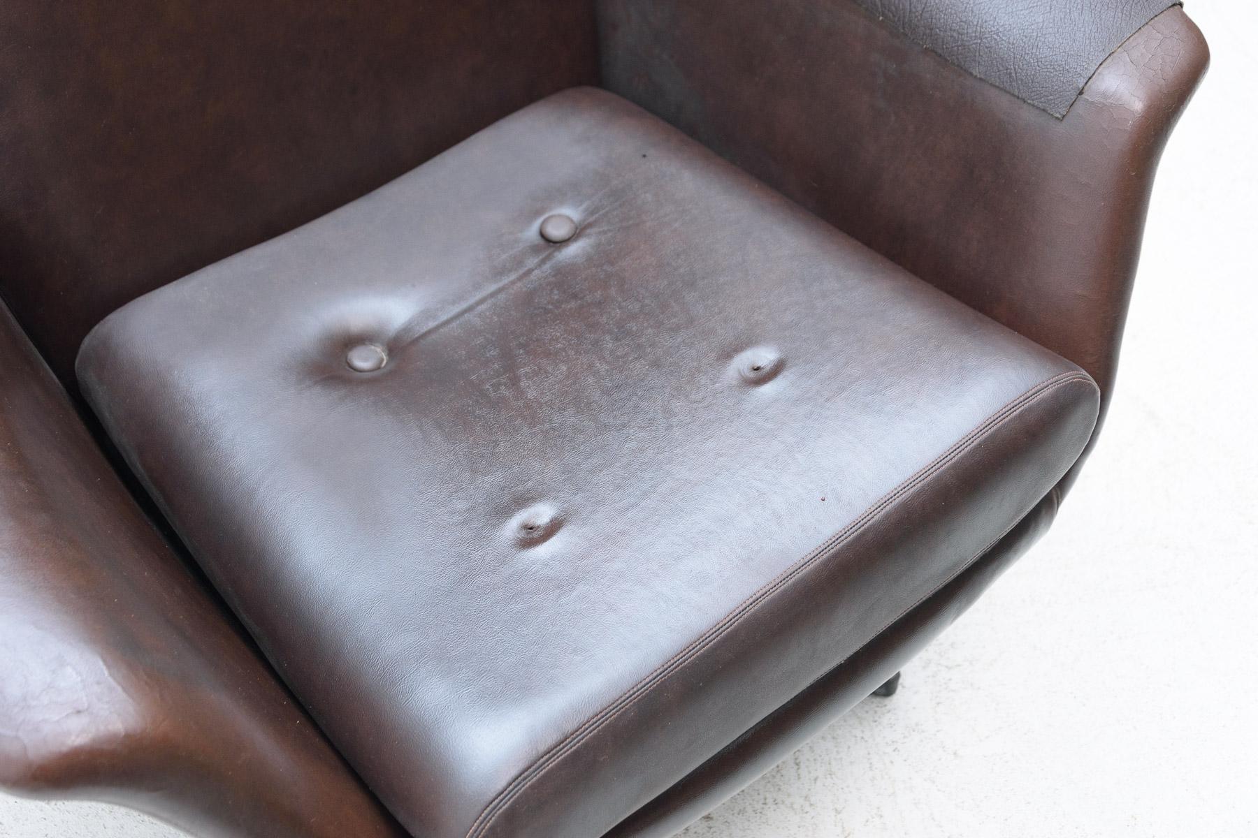 Pair of Leather Swivel Armchairs from UP Zavody, 1970's For Sale 10