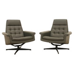 Pair of Leather Swivel Armchairs from Up Zavody, 1970s