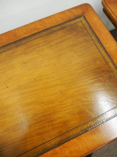 Pair of Leather Top Satin Birch Library Tables, circa 1870