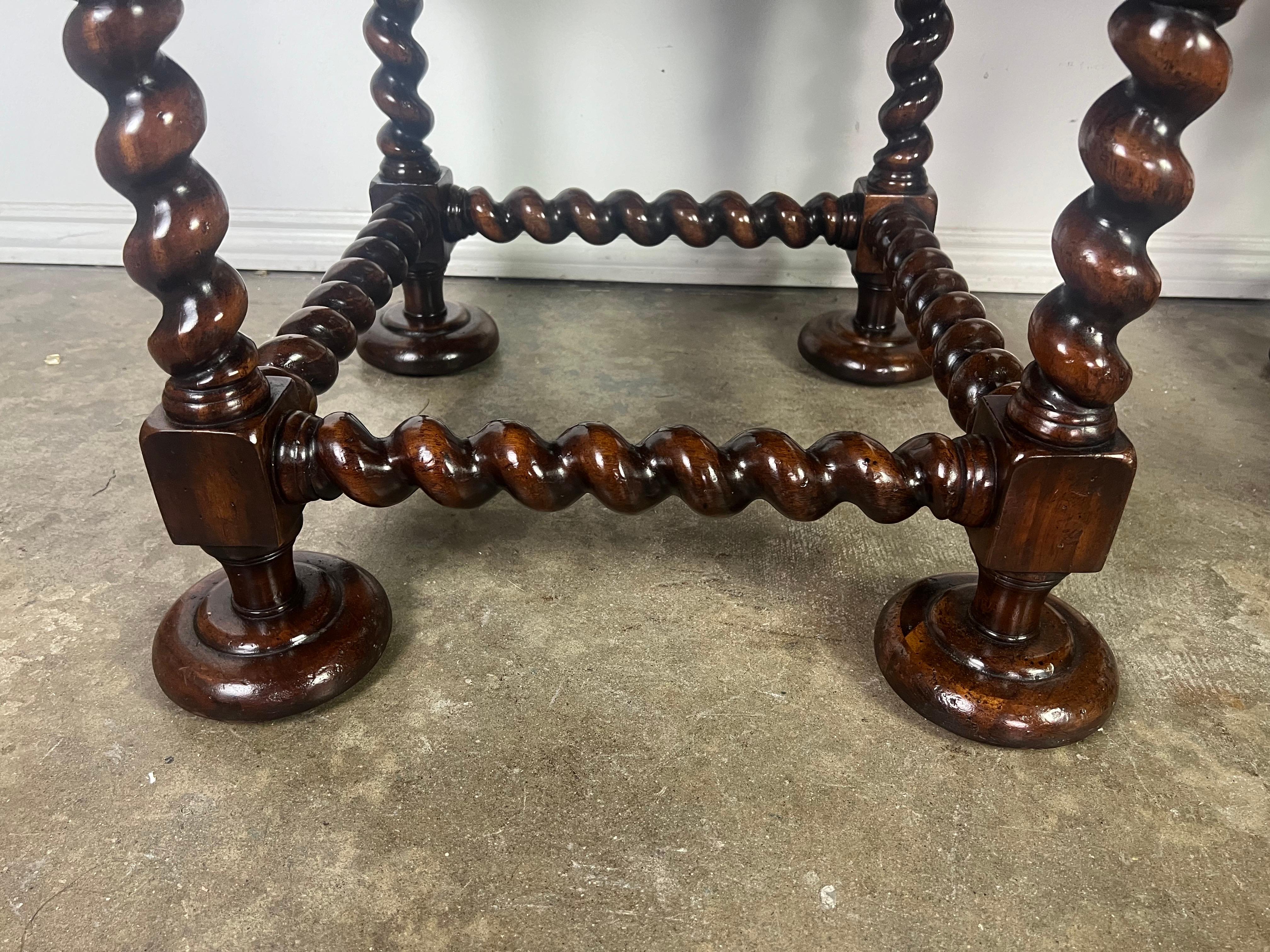Pair of Leather Top Side Tables by John Richards For Sale 3