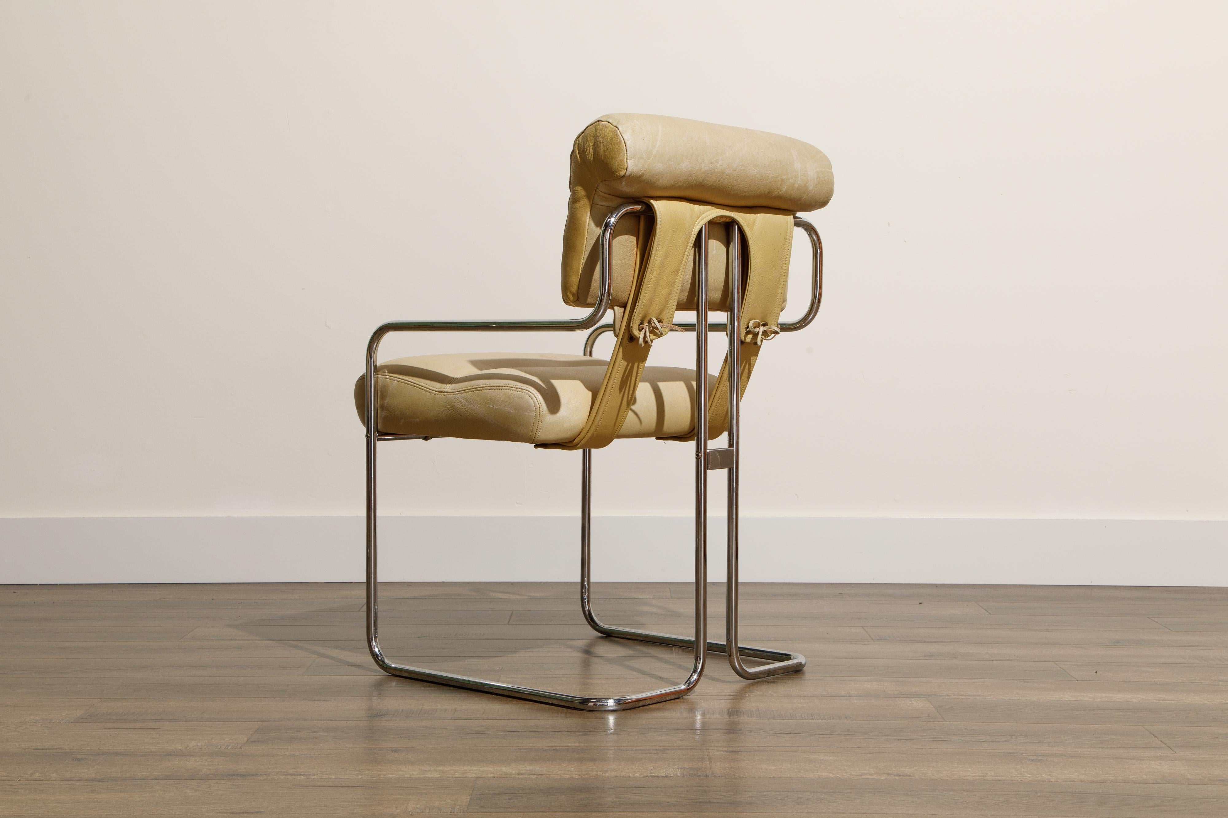 Pair of Leather 'Tucroma' Chairs by Guido Faleschini for i4 Mariani, 1970s 6