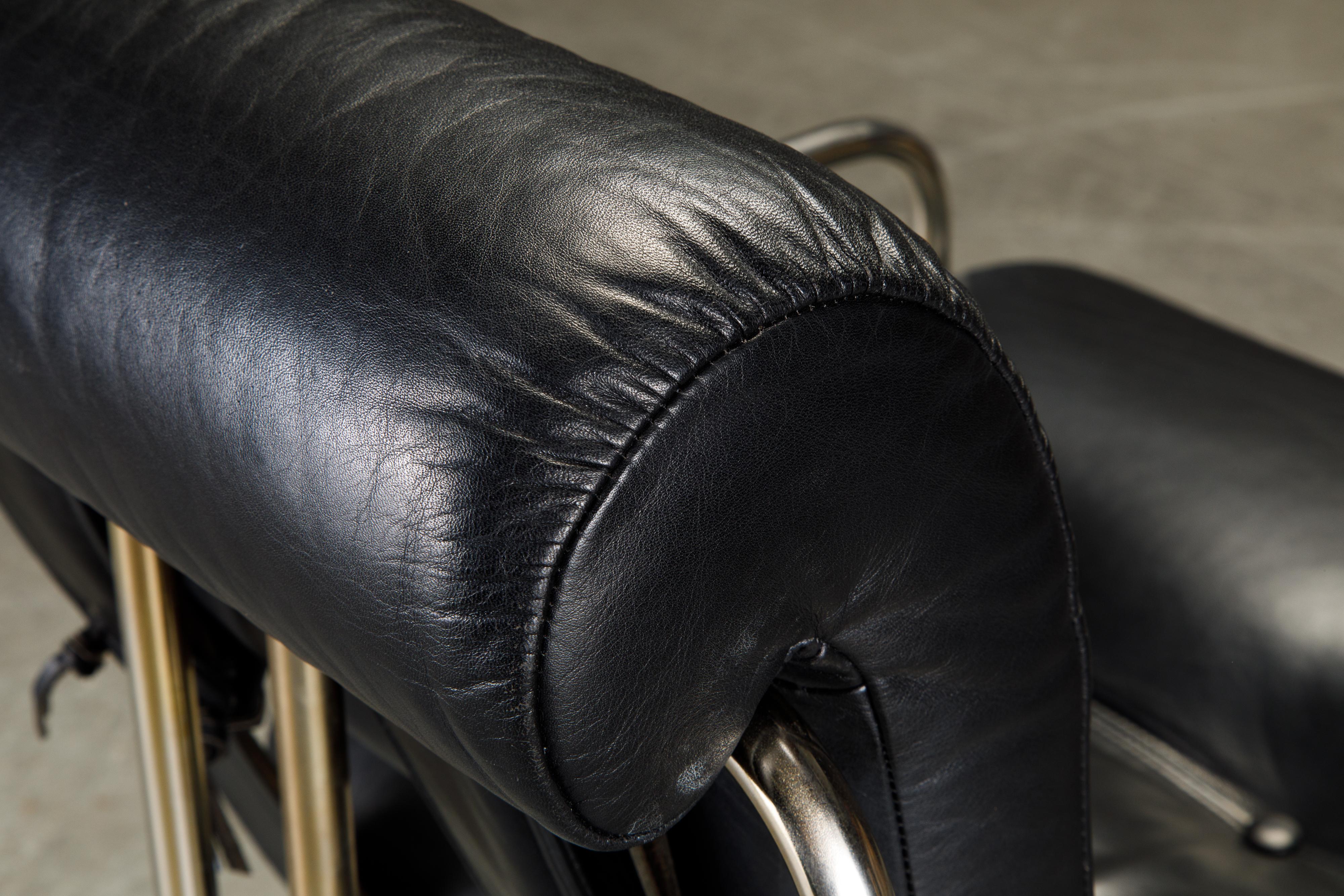 Pair of Leather 'Tucroma Chairs' by Guido Faleschini for i4 Mariani, 1970s 8