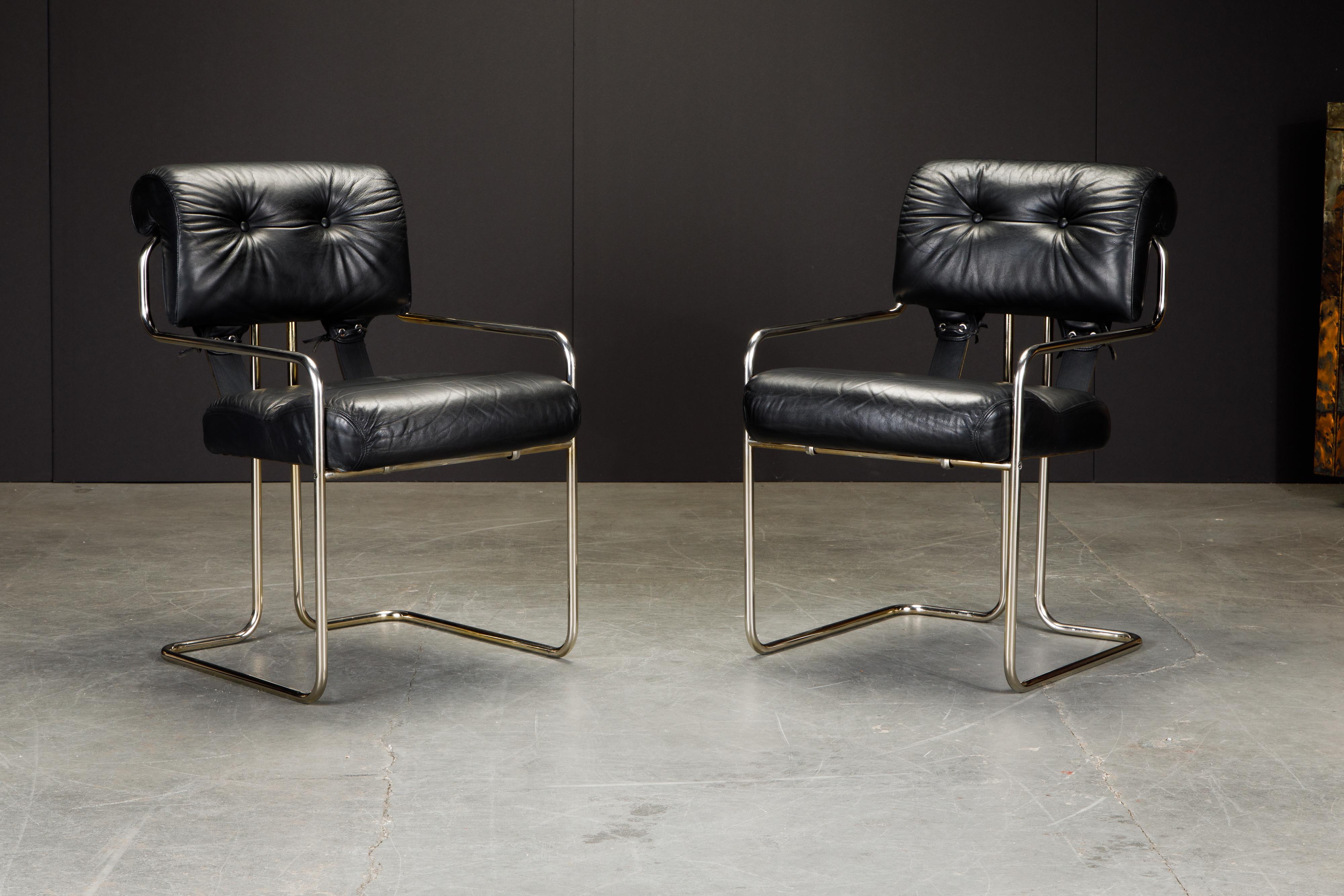 Modern Pair of Leather 'Tucroma Chairs' by Guido Faleschini for i4 Mariani, 1970s