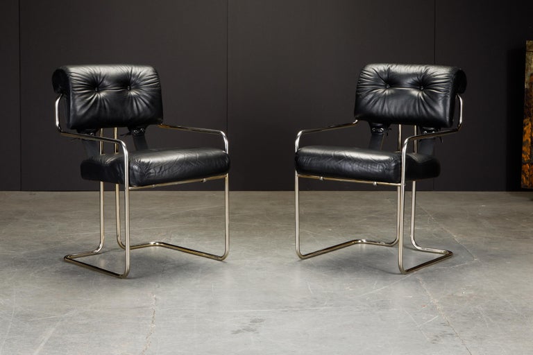 Modern Pair of Leather 'Tucroma Chairs' by Guido Faleschini for i4 Mariani, 1970s For Sale