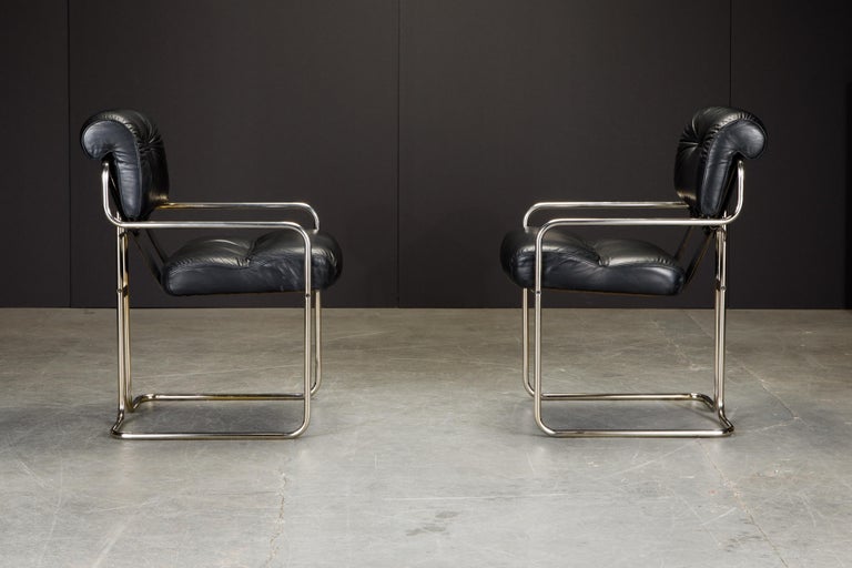 Italian Pair of Leather 'Tucroma Chairs' by Guido Faleschini for i4 Mariani, 1970s For Sale