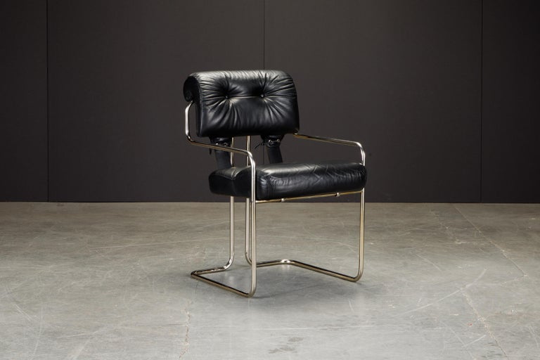 Late 20th Century Pair of Leather 'Tucroma Chairs' by Guido Faleschini for i4 Mariani, 1970s For Sale