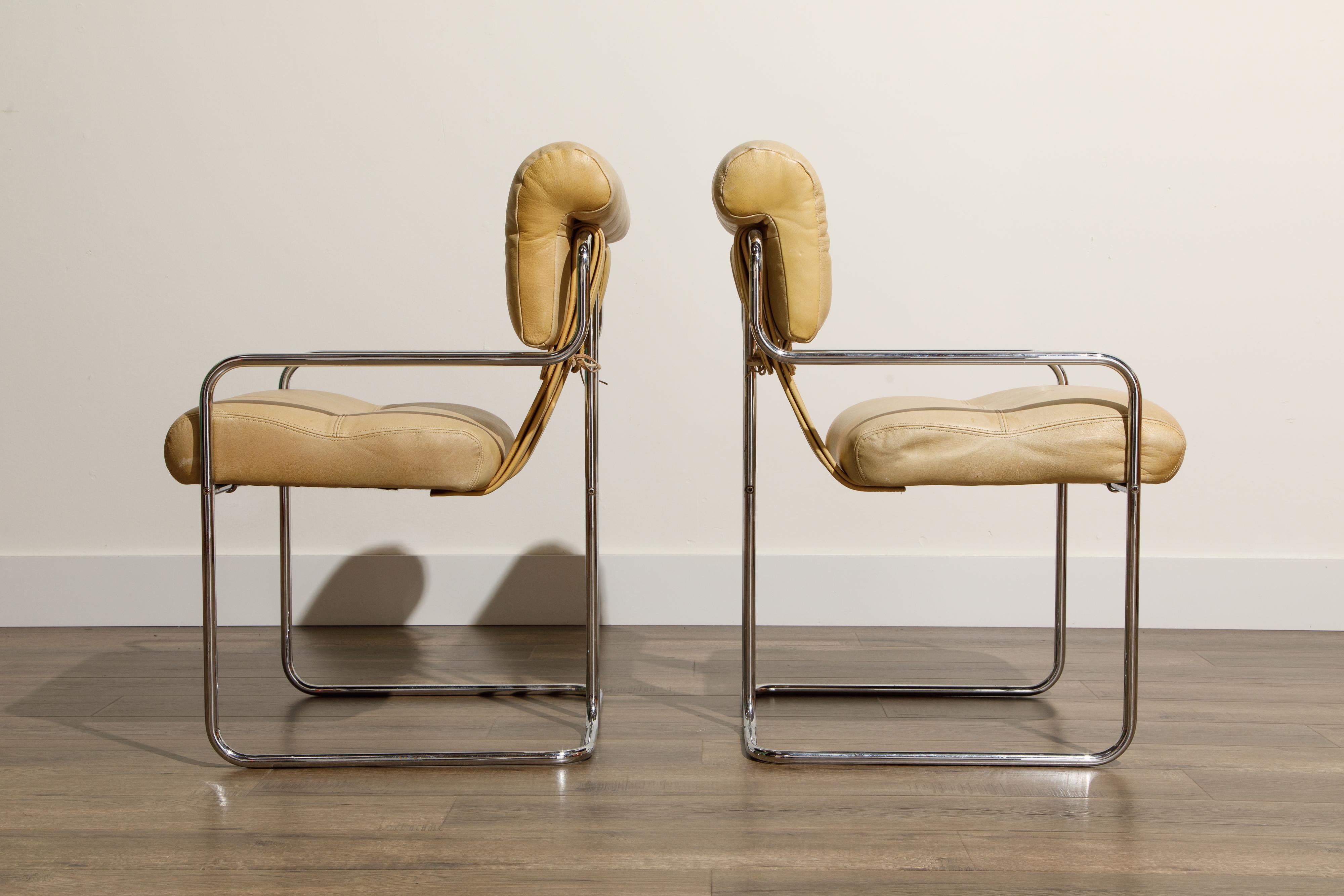 Pair of Leather 'Tucroma' Chairs by Guido Faleschini for i4 Mariani, 1970s In Good Condition In Los Angeles, CA