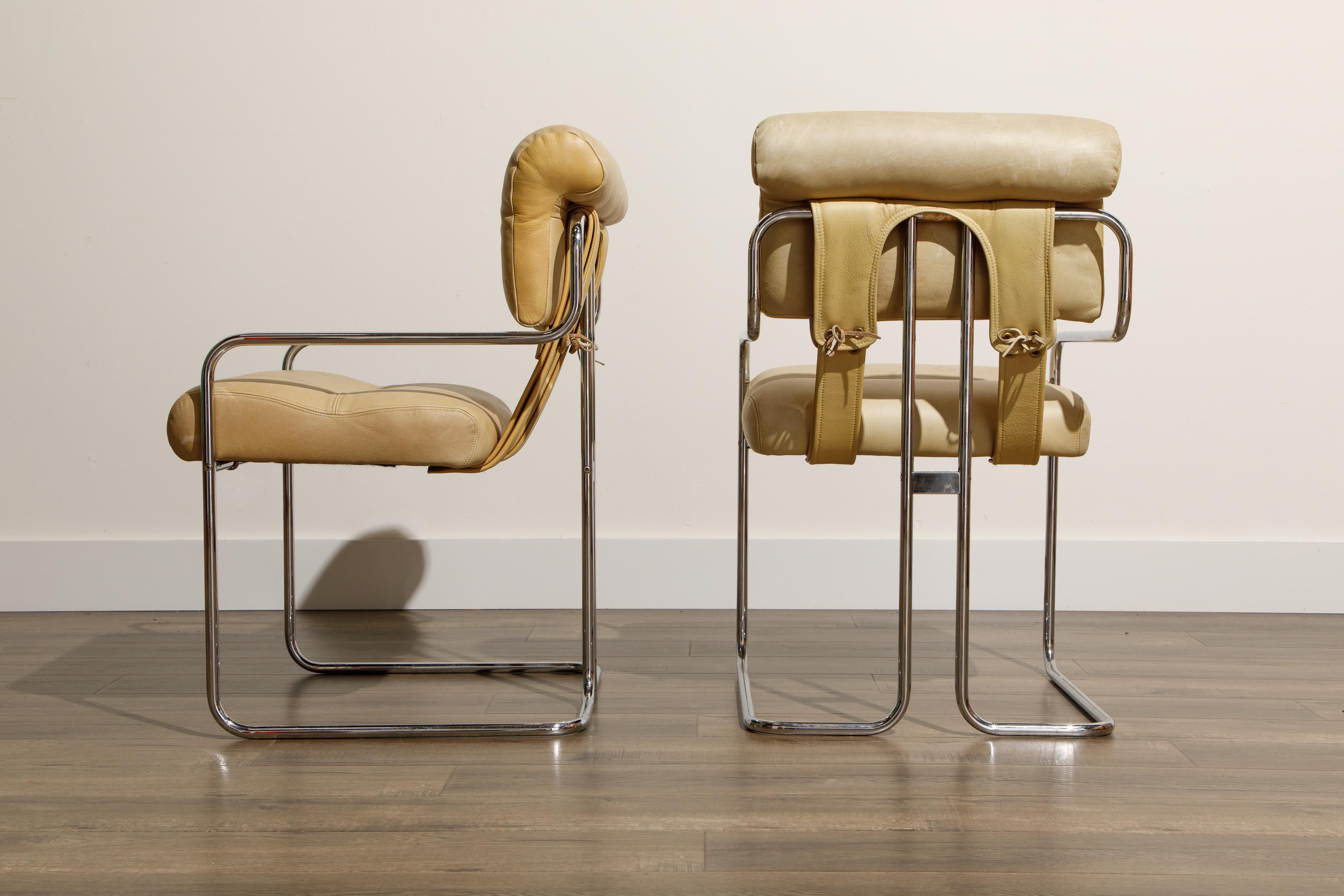 Late 20th Century Pair of Leather 'Tucroma' Chairs by Guido Faleschini for i4 Mariani, 1970s