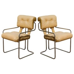 Paire de chaises "Tucroma" en cuir de Guido Faleschini pour i4 Mariani:: 1970